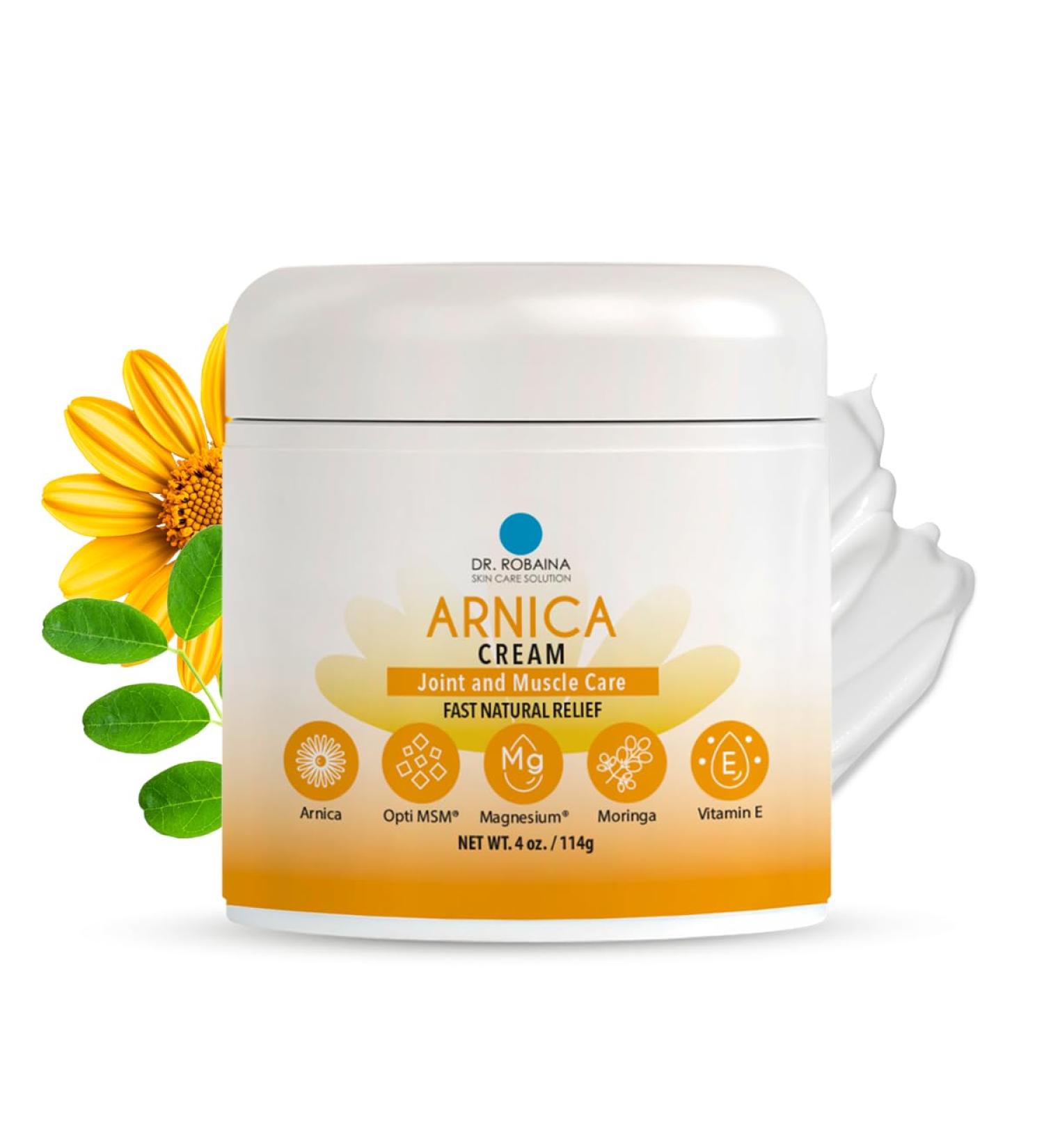 Dr. Robaina Arnica Bruise Cream 4 oz Concentrated Arnica & Vitamin K Moisturizer for Skin That Looks More Even After Bumps & Cosmetic Touch-Ups Fast-Absorbing Non-Greasy Made in USA 1 Unit - Buy Online on GoSupps.com