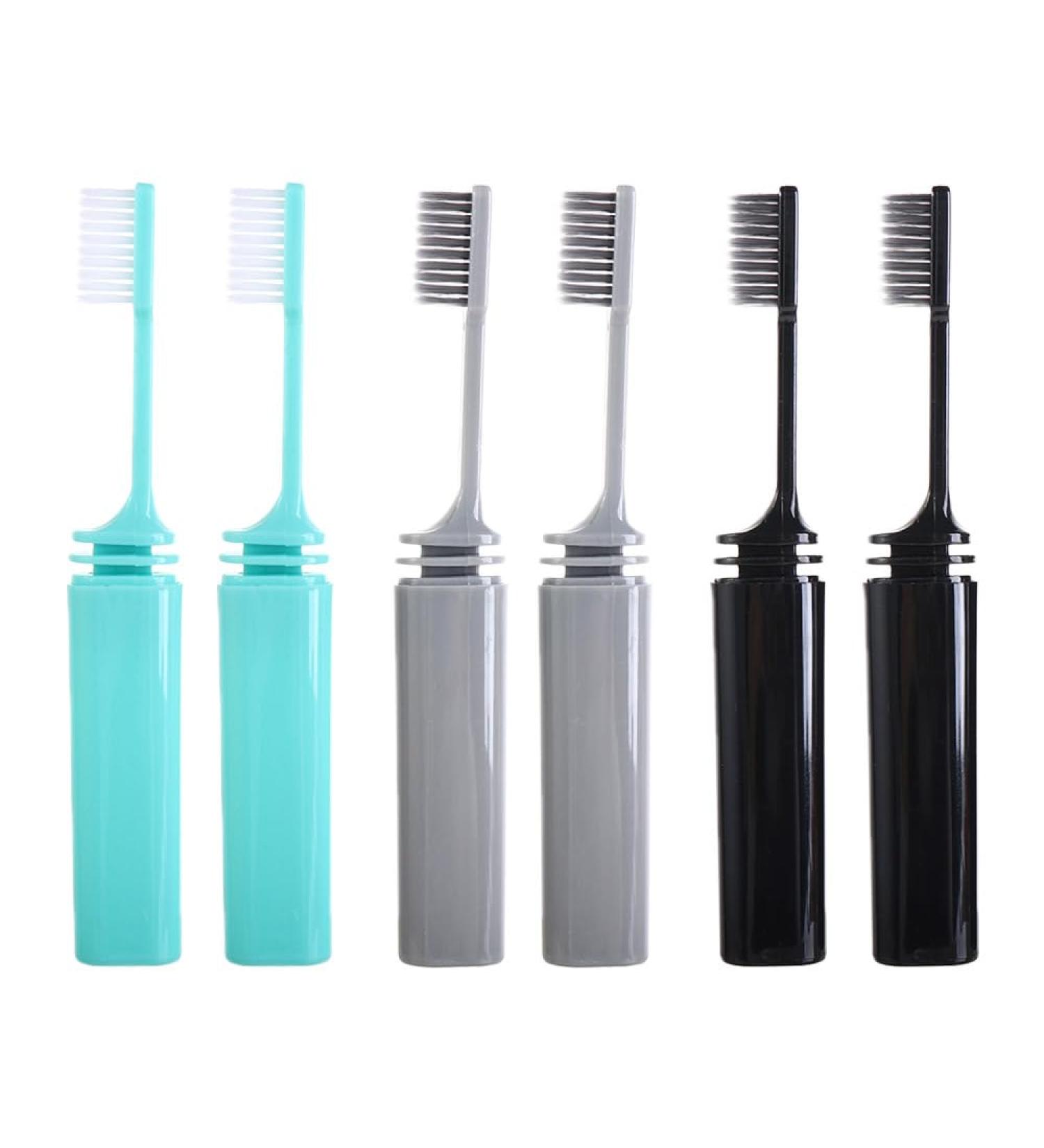 Vctitil 6pcs Travel Toothbrush Set - Portable Bamboo Charcoal Soft Hair for Adults | Ideal for Oral Hygiene & Hotel Use - Buy Online on GoSupps.com