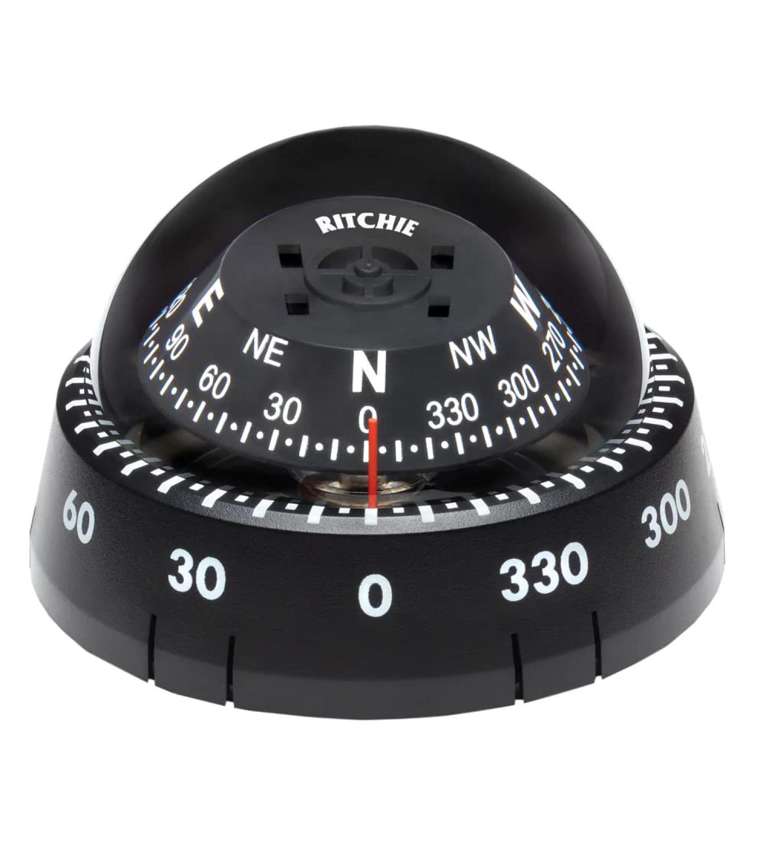 Kayaker by Ritchie Navigation XP-99 - Black Housing with Black 2.75-inch Direct Reading Dial Surface Mount Compaas