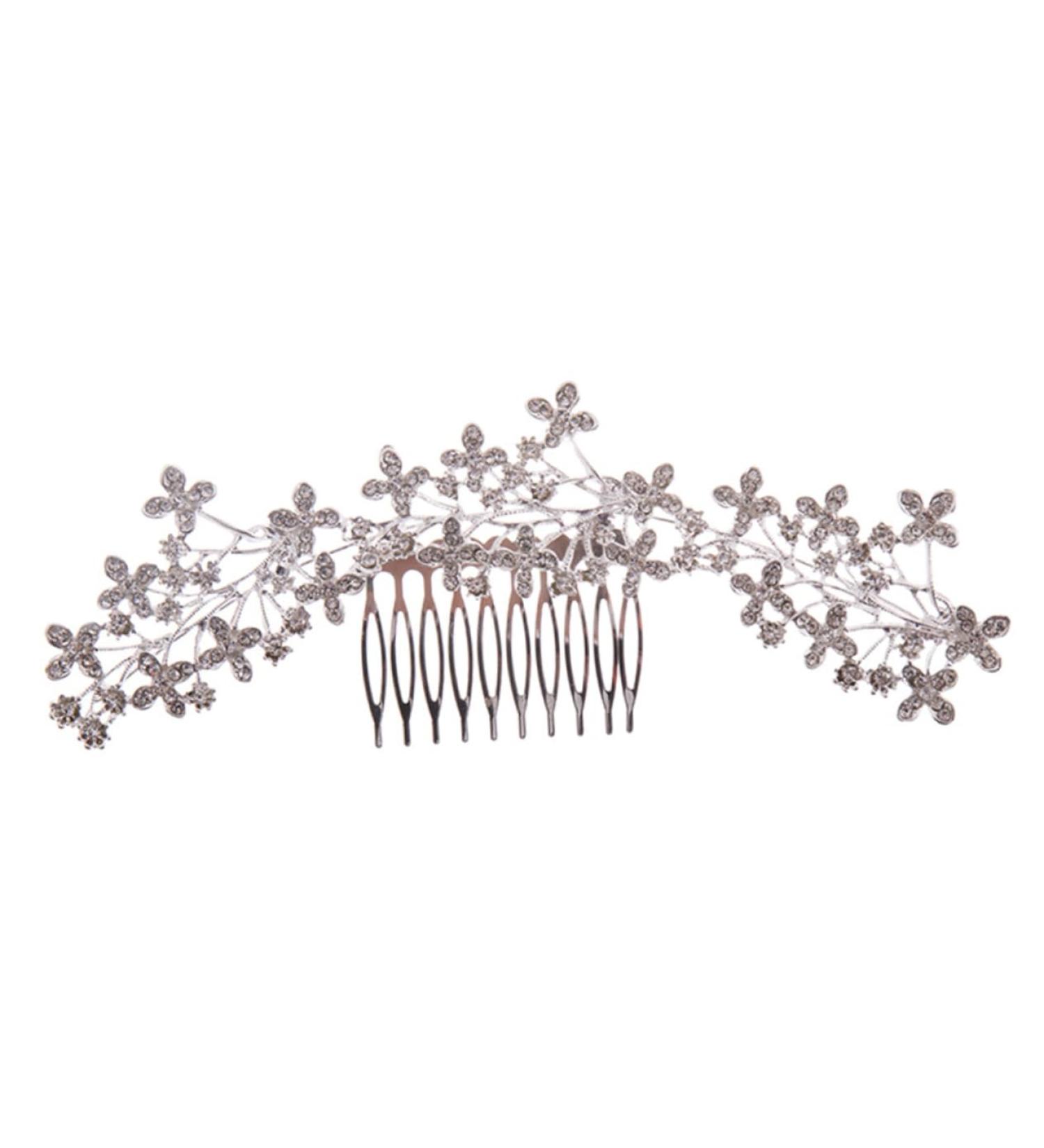 FRCOLOR Rhinestone Alloy Hair Comb Bridal Hair Comb Bridal Flower Hair Comb Rhinestone Headpiece Rhinestone Hair Accessories Wedding Headpiece Wedding Headdress Wedding Flower Hair Comb - Buy Online on GoSupps.com