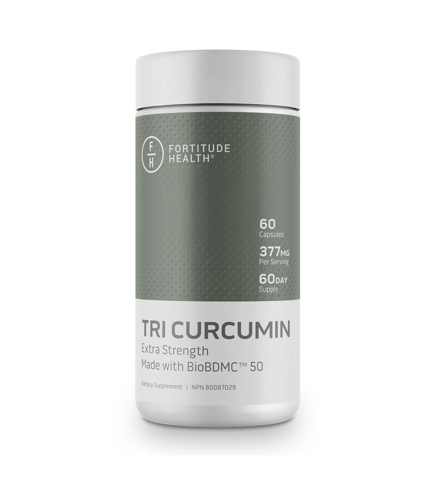 Tri Curcumin Extra Strength with BioBDMC 50 Anti-Inflammatory Support Joint Pain Relief & Immune Health 60 Potent Veggie Capsules by Fortitude Health - Buy Online on GoSupps.com