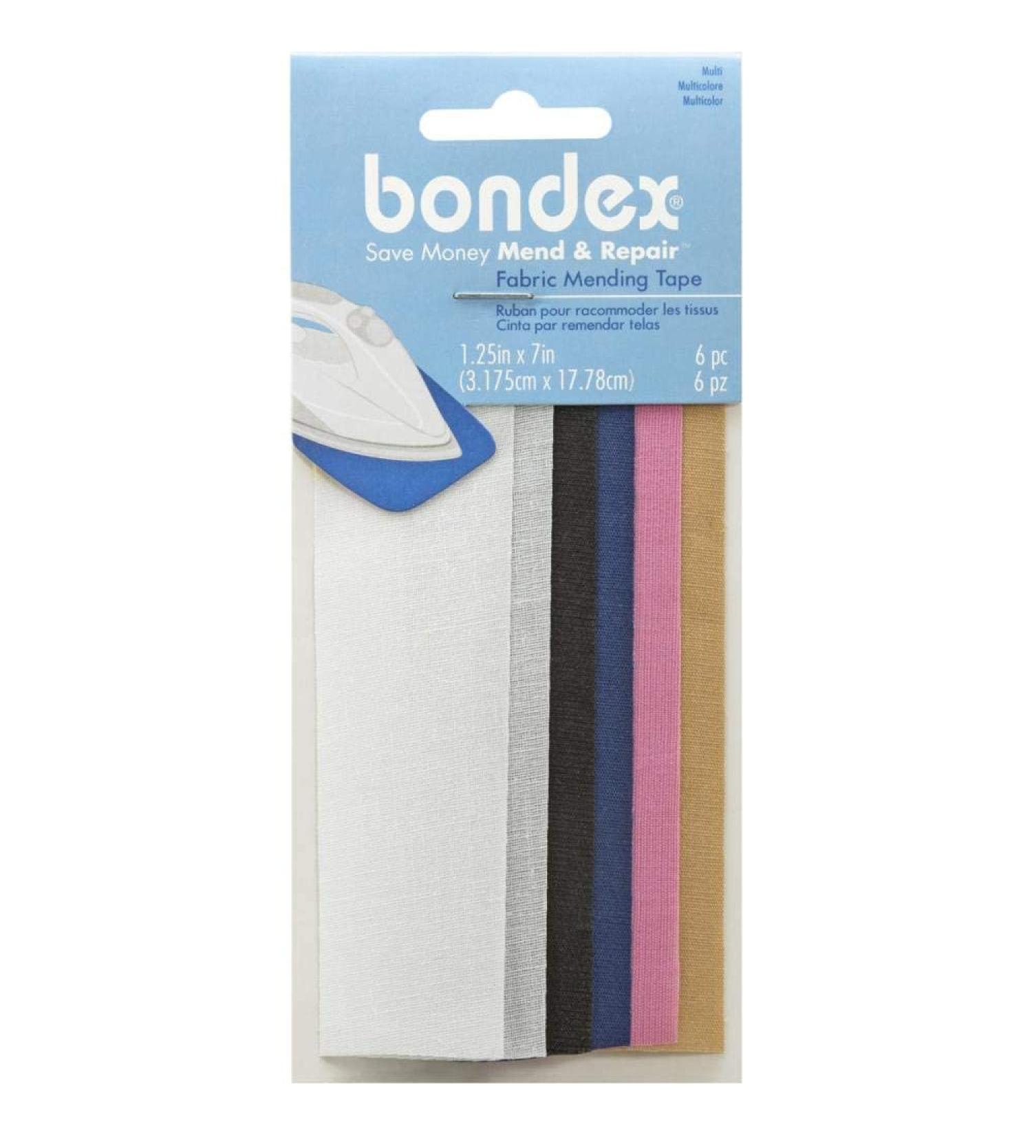 Bondex Mend And Repair Iron-On Patch Fabric Tape 1.25x7 - White, Beige, Black, Navy, Pink, Tan (6pc) - Buy Online on GoSupps.com