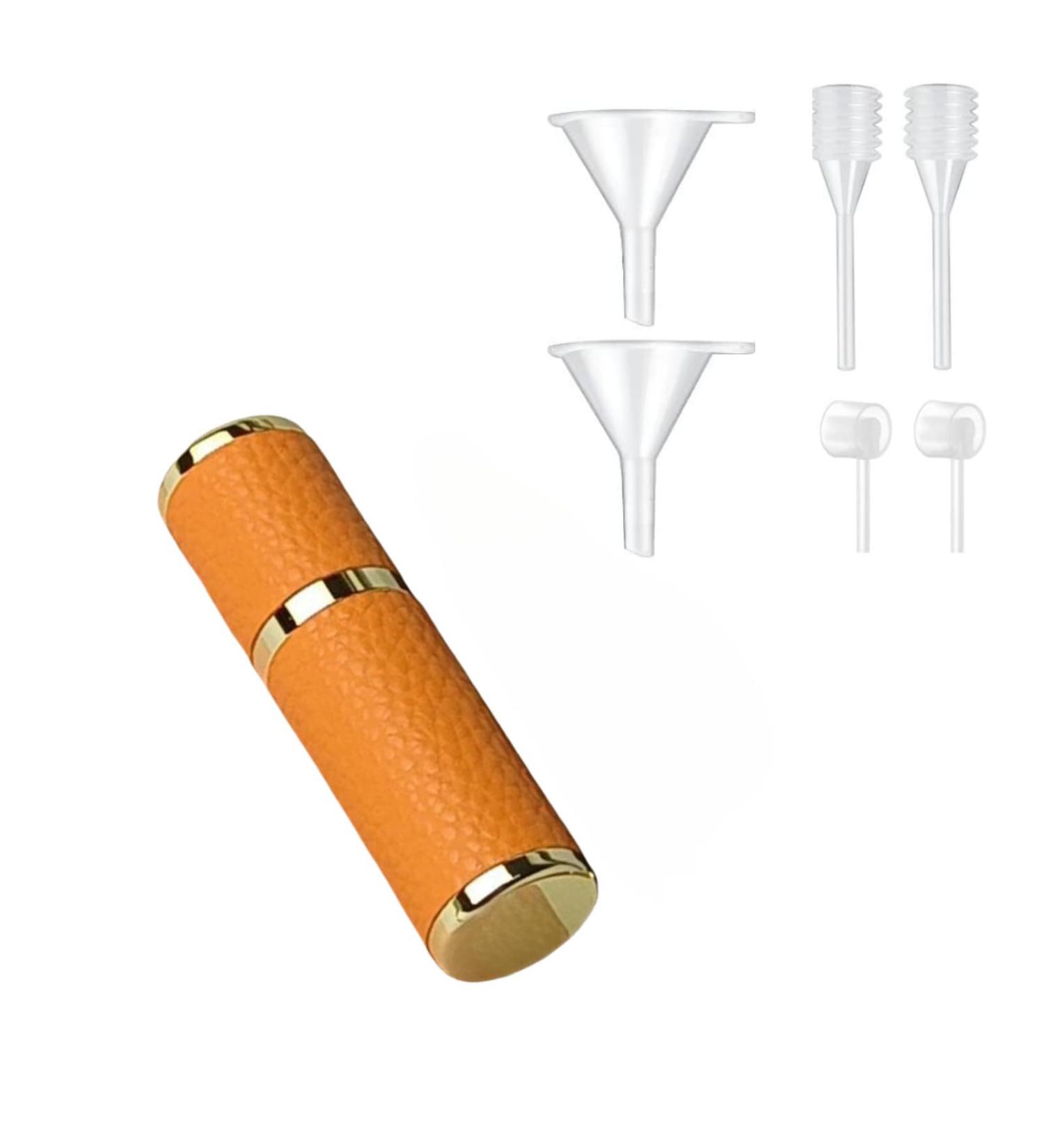 Portable Mini Perfume Refillable Bottle 5ml Leather Material Travel Atomizador Fine Mist Refillable Cologne Dispenser Sprayer With Funnel And Perfume Diffuser Tool For Women&Men (Orange) - Buy Online on GoSupps.com