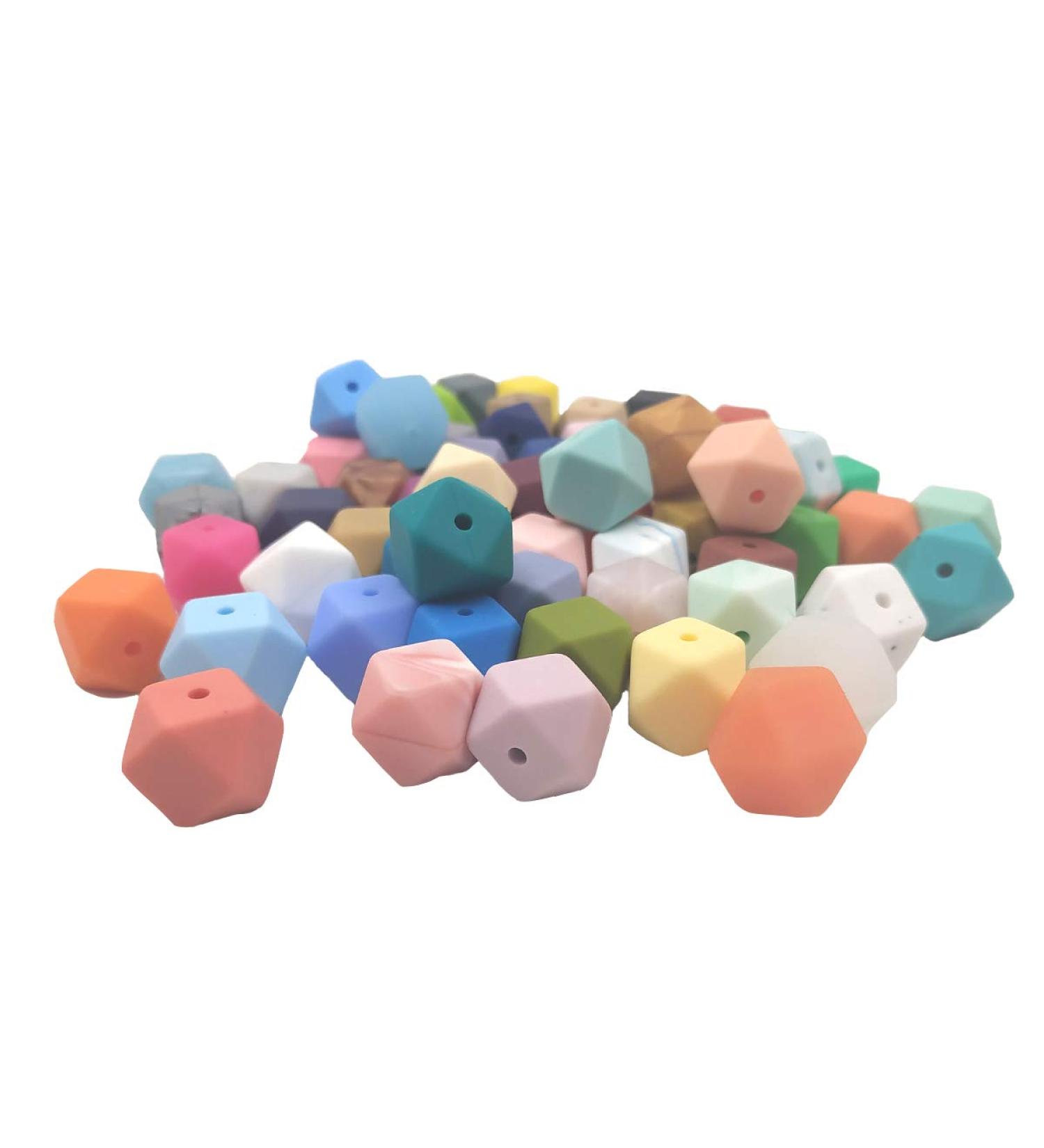 DIY Silicone Hexagon Pearl Beads 50PC 17mm - Handmade Jewelry Making Accessory - Buy Online on GoSupps.com