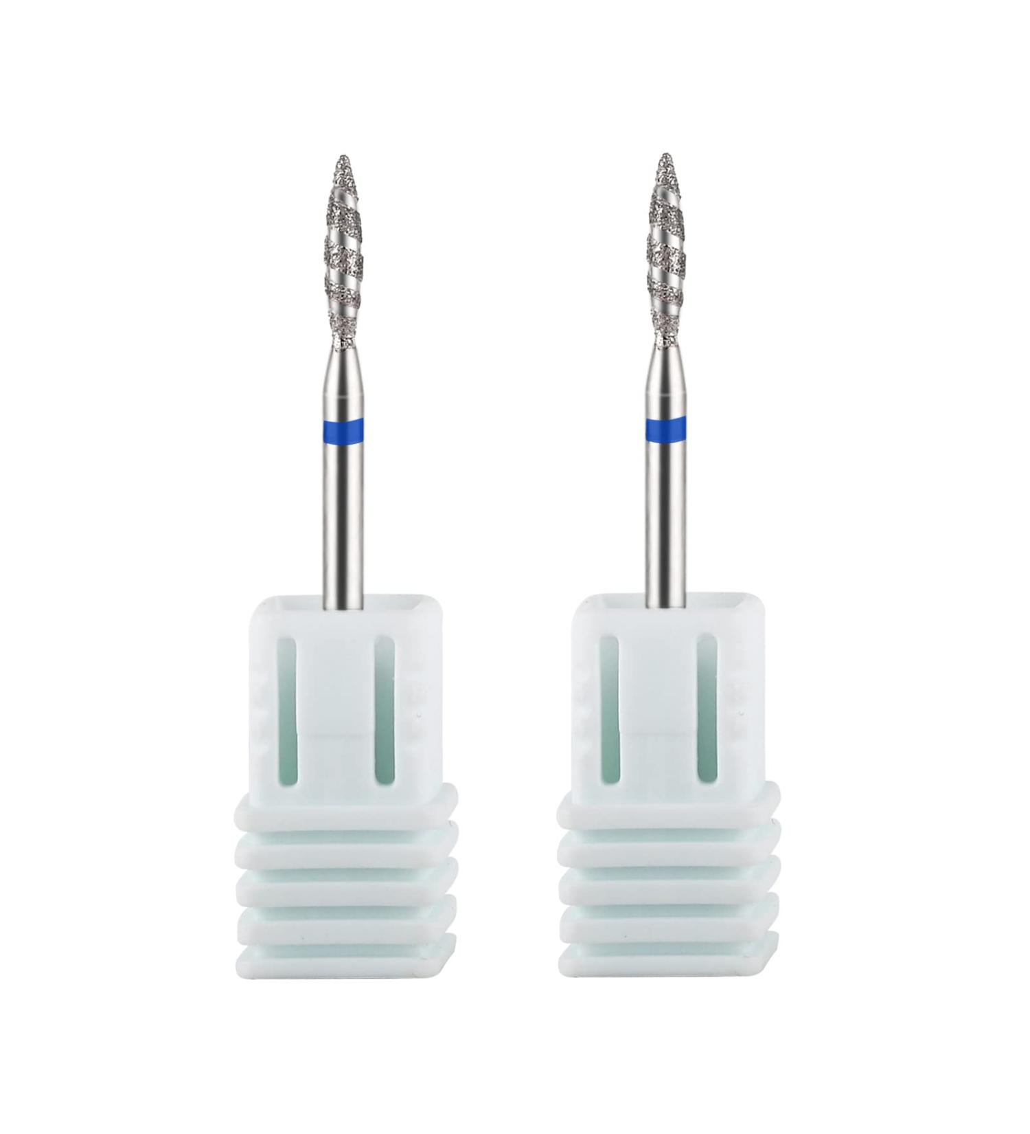 Professional Diamond Carbide Cuticle Drill Bit Set 3/32 - 1 Fine Grit, 2 Medium Grit - Nail Efile Tool for Manicure - BNG Flame Nail Art Bits - Buy Online on GoSupps.com