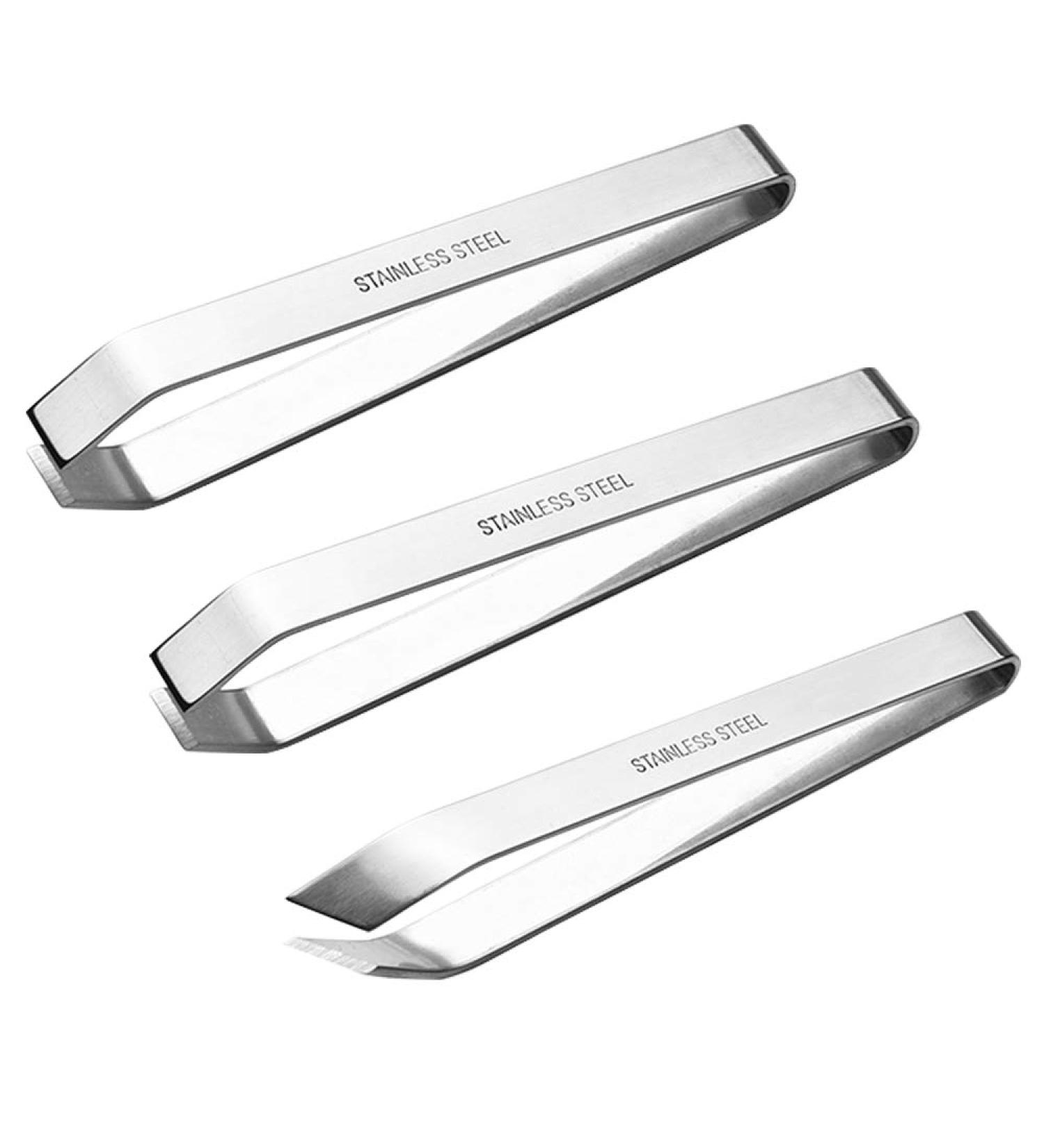 3 Pcs Fish Bone Tweezers  Stainless Steel 2 Flat and 1 Slant Tweezers  maxin Pliers Remover Tool for Remove Fish Bones  Needle Dones  Scales - Buy Online on GoSupps.com