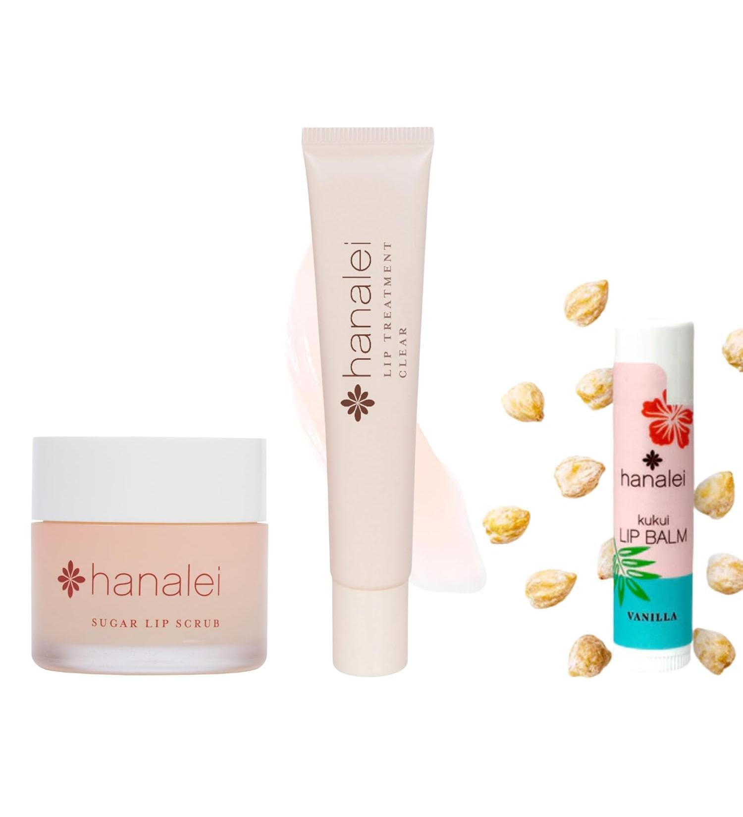Hanalei Ultimate Lip Care Products Set Sugar Lip Scrub Kukui Oil Lip Treatment & Vanilla Lip Balm Exfoliate Hydrate & Heal Cracks Moisturizing Nourishing Rescue Kit Skincare Gift Lip Scrub - Clear Lip Treatment -  - Buy Online on GoSupps.com