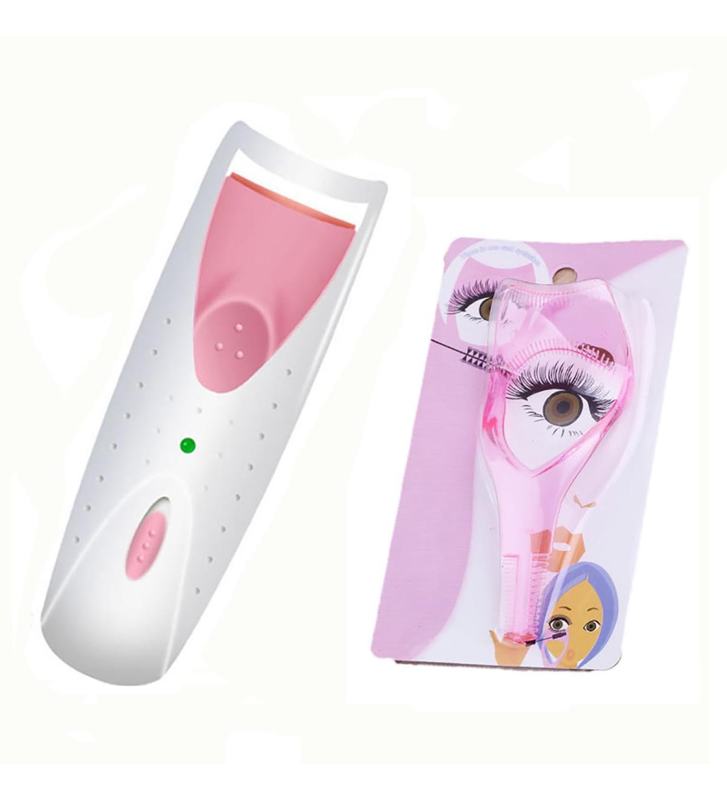 Eyelash Curler Electric Heated Eyelash Curler with Smart Silicone Heating Pads DIY Makeup Tool for Fast Making Curled Lash Styling - Set B - Buy Online on GoSupps.com