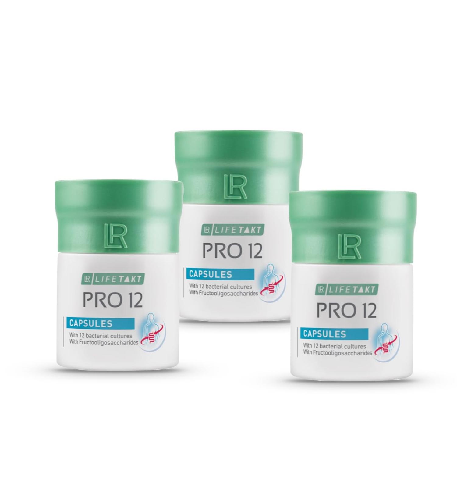 Set of 3 LR Pro 12 Capsules - Probiotic Bacterial Cultures | 90 Pieces (51g) | International Shipping Available - Buy Online on GoSupps.com