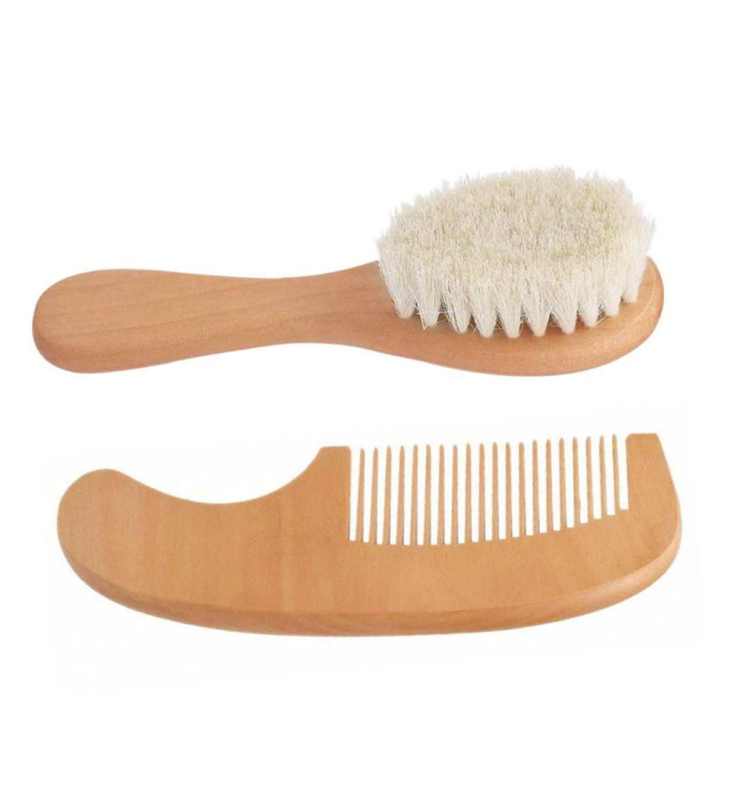 Healeved 2pcs Toddler Baby Brushes for Hair - Baby Gift Set with Wooden Comb and Bath Brush - Baby Grooming Essentials - Buy Online on GoSupps.com