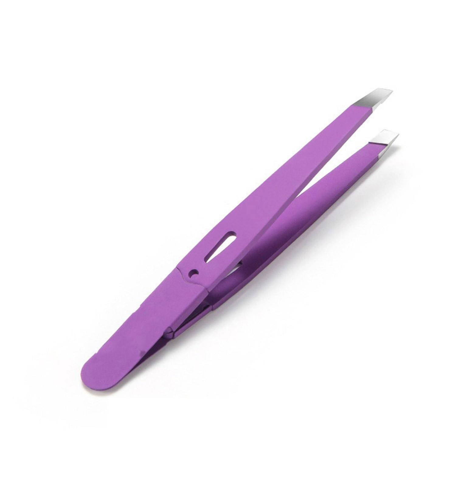 NBGGFF Tweezers Eyebrow Tweezer Colorful Hair Beauty Fine Hairs Puller Stainless Steel Slanted Eye Brow Clips Removal Makeup Tools(Purple) - Buy Online on GoSupps.com