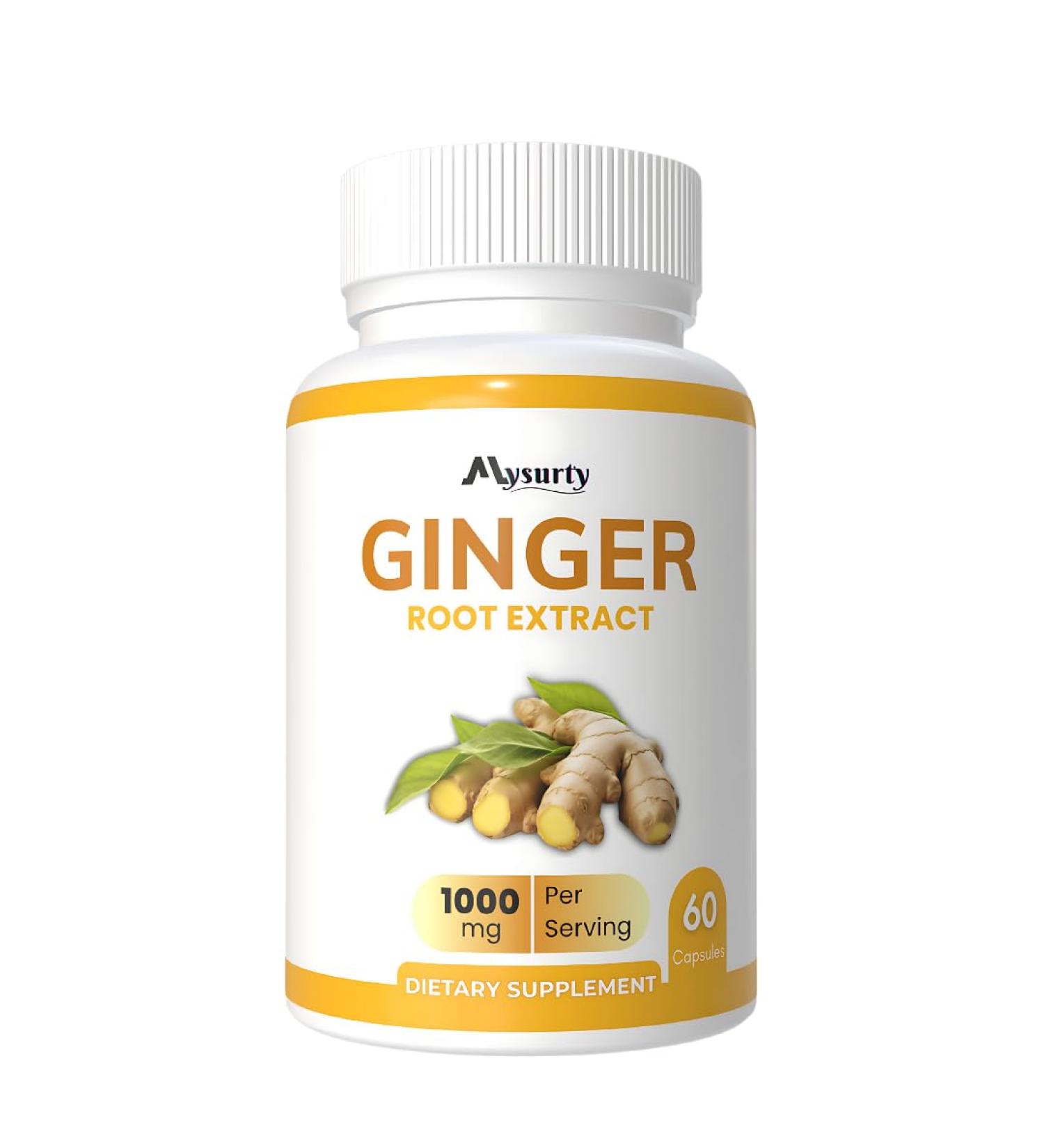 Mysurty Ginger Root Extract | Ginger Root Supplement | Ginger Capsules 1000mg | Capsules for Men & Women - 60 Capsules (Pack 1) - Buy Online on GoSupps.com