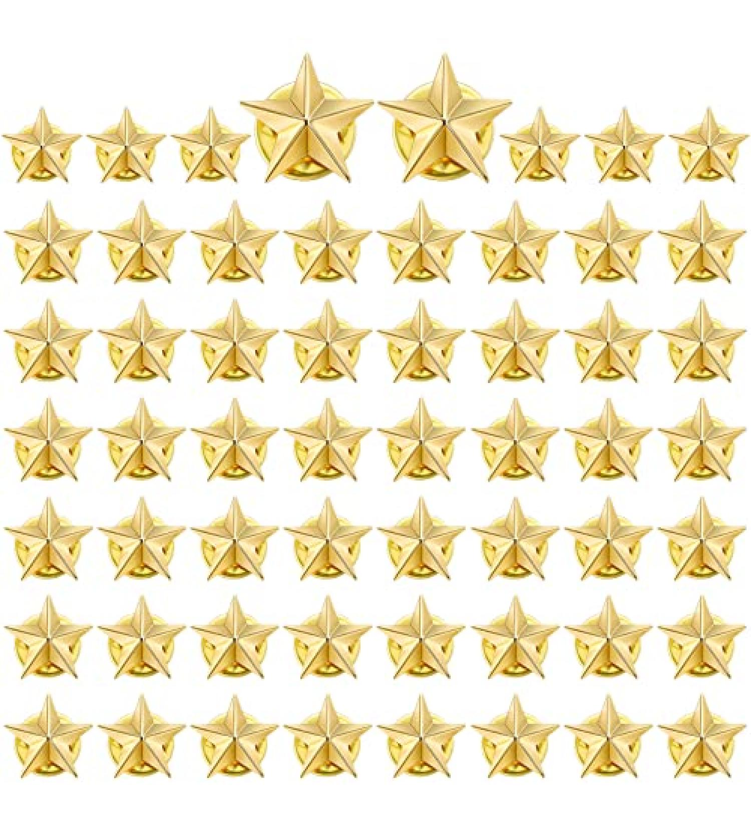 60 Piece Star Badge Lapel Pins for Veterans Day, Military Awards, Memorial Day - Gold Stars Brooches for Backpacks - Buy Online on GoSupps.com
