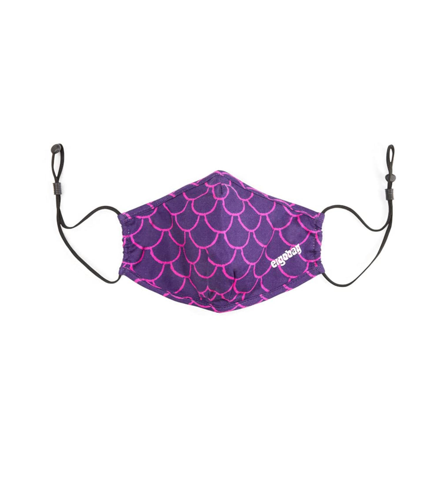 ergobag children's mouth nose mask - for girls and boys washable at 60 degrees PerlentauchB r - Purple