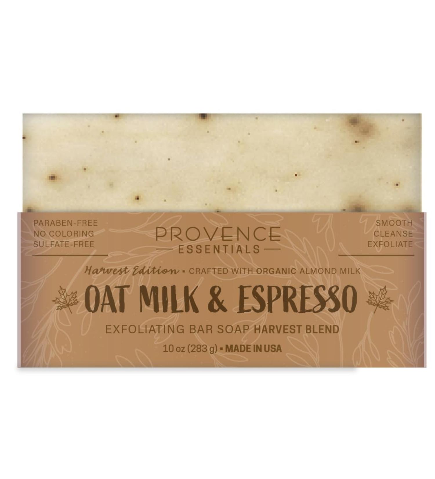 Bar Soap All Natural Exfoliating Bar Harvest Blend Made with Organic Almond Milk (OAT MILK & ESPRESSO)