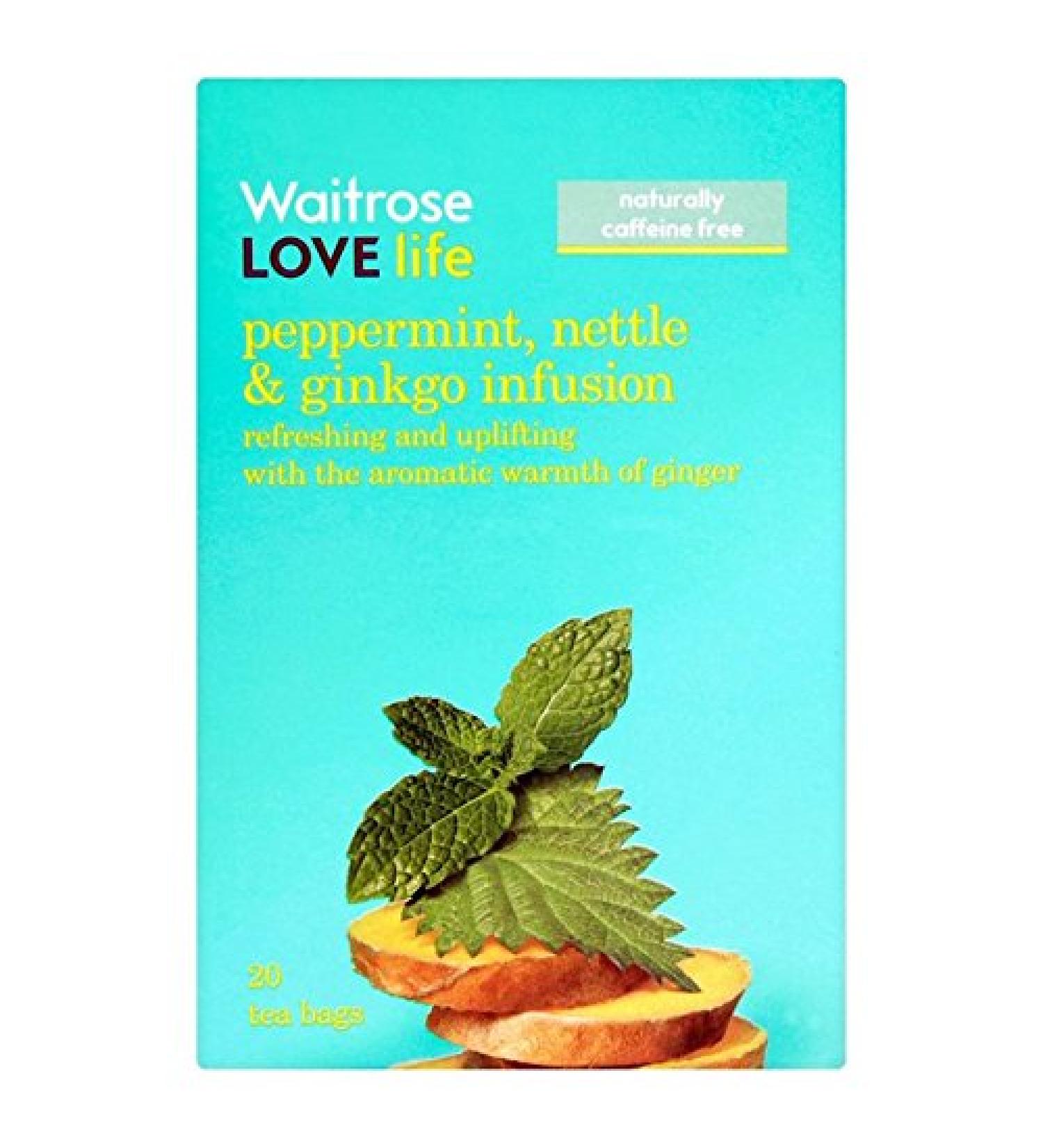 Waitrose Waitrose Love Life Pack of 20 Peppermint Nettle & Ginkgo Tea Bags 30g