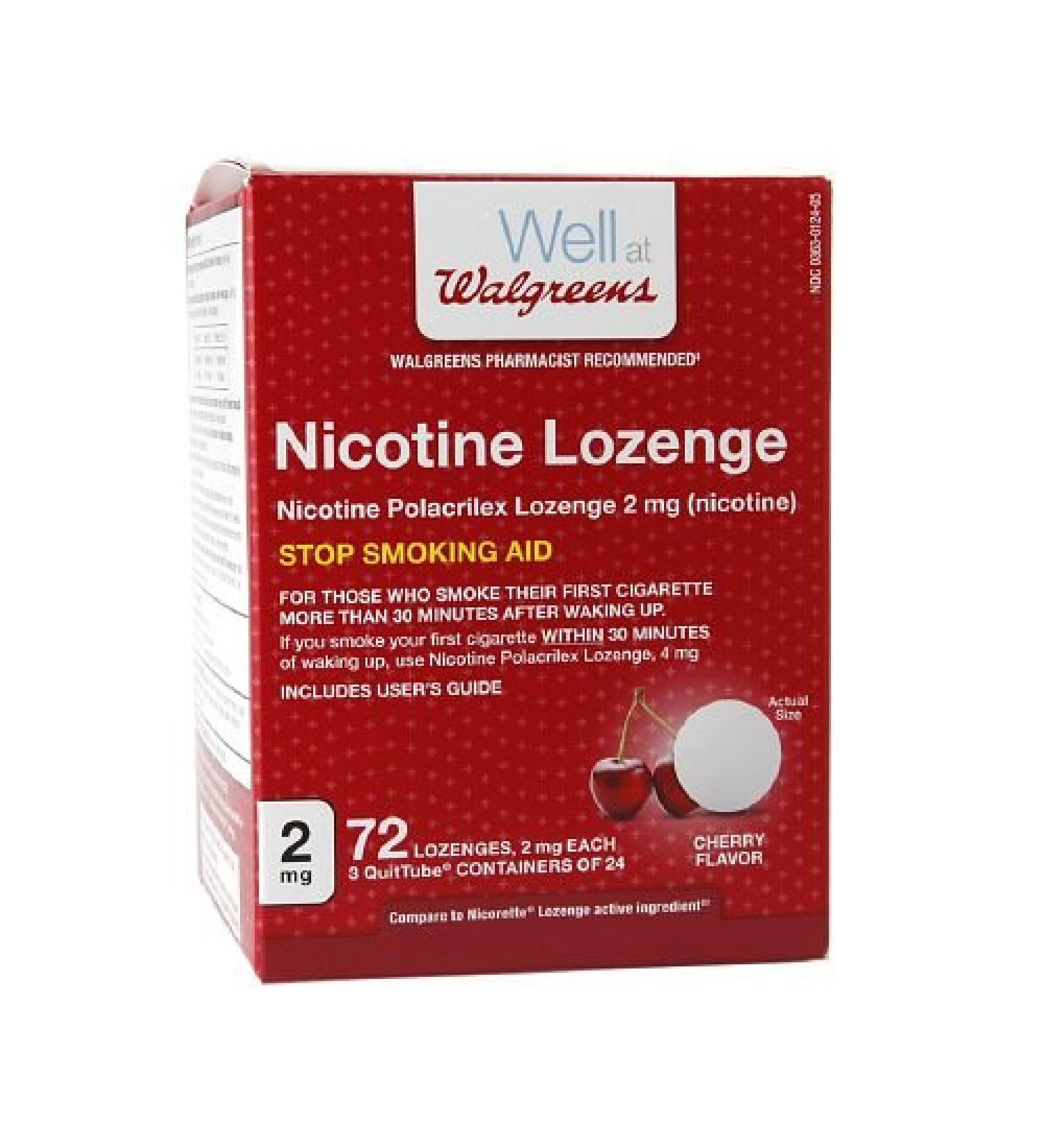 Walgreens Nicotine Lozenge 2 mg Cherry 72 ea