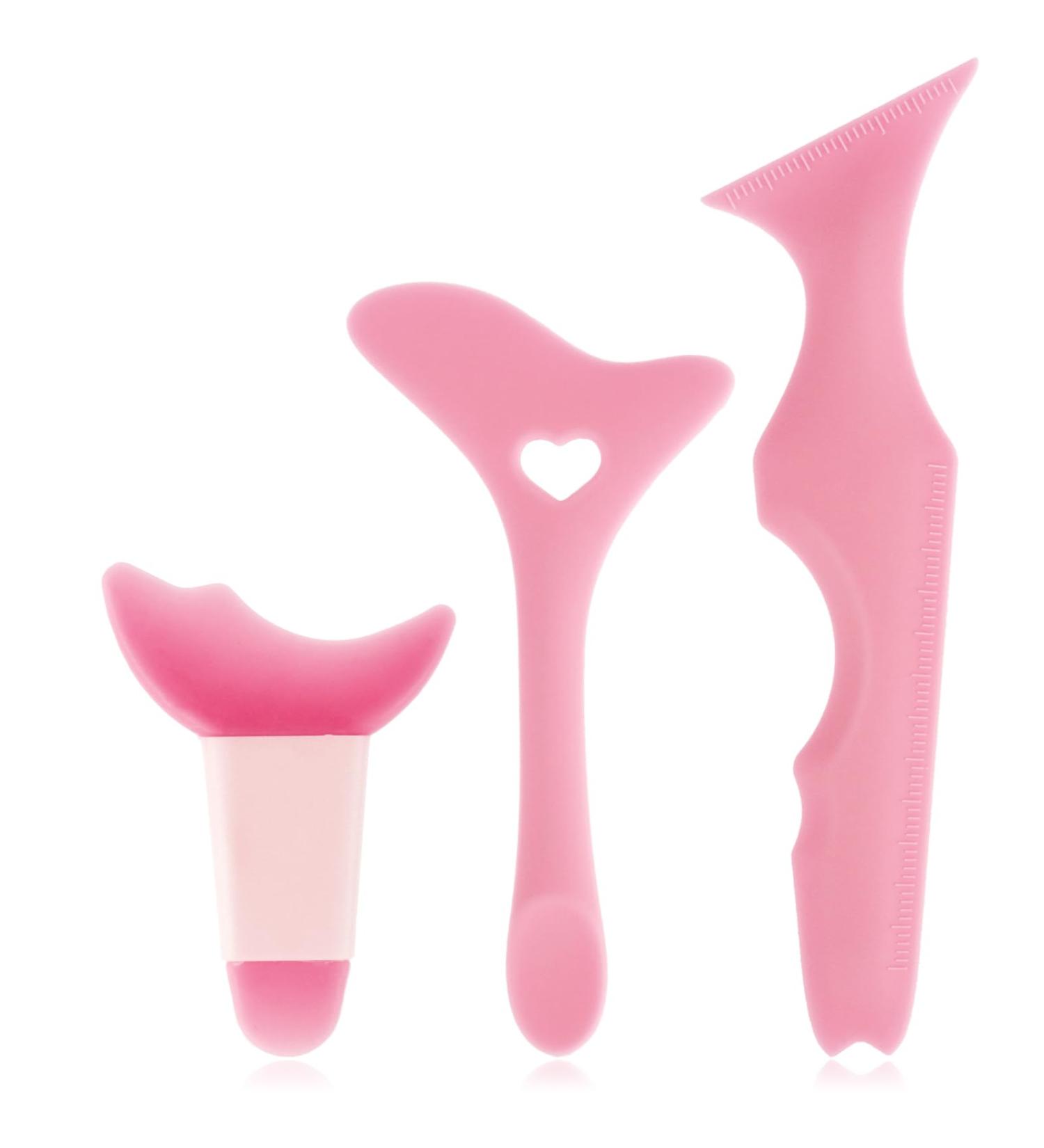 Jeffdad 4-Piece Reusable Silicone Eyeliner Template Set - Pink | Multifunctional Makeup Tool for Beginners and Professionals - Buy Online on GoSupps.com