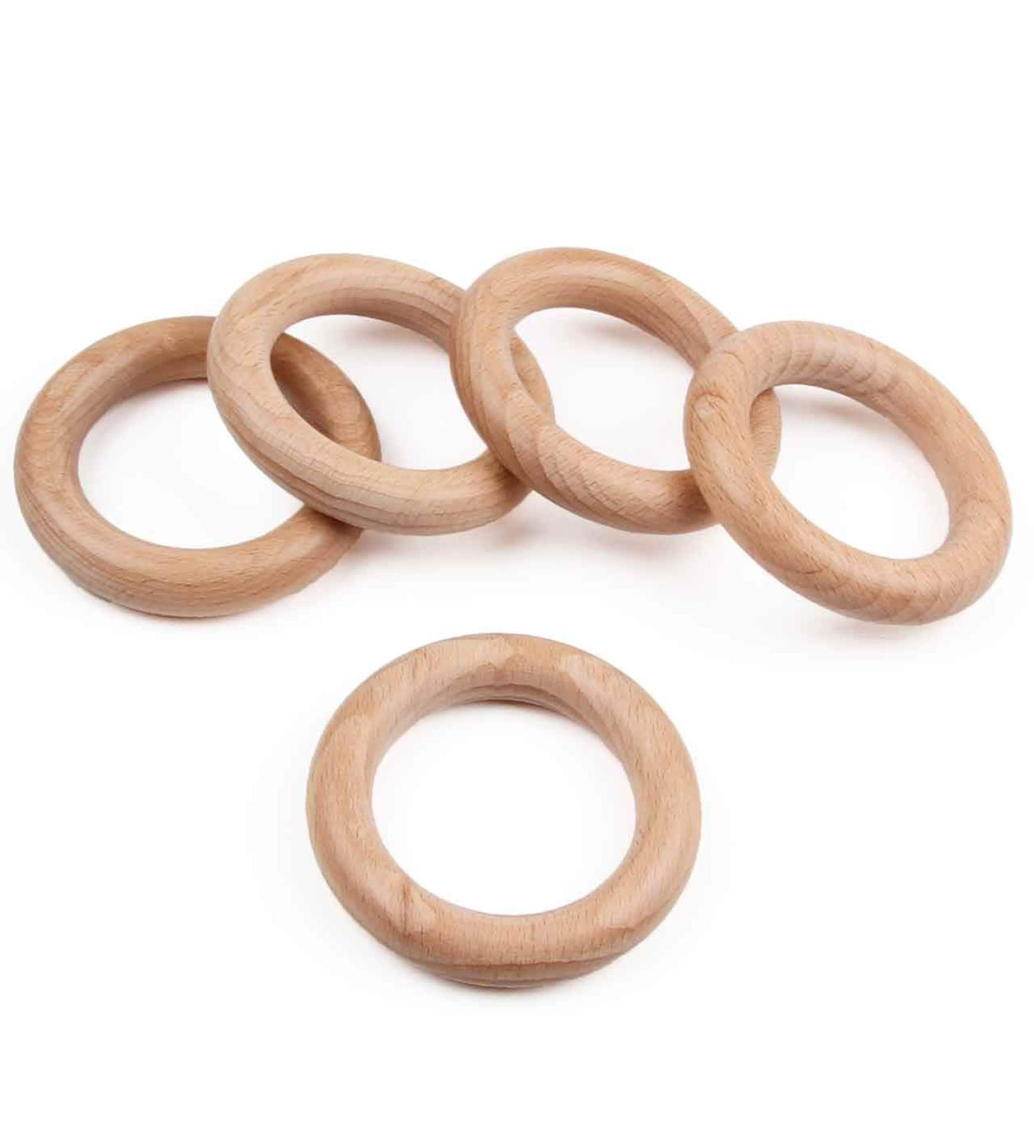 Unfinished Wood Rings 2-3/4 Baby Wood Teether Bracelet Bulk Organic Beech DIY Hanger 0.47 Thick 20PCS 2-3/4 20Pack - Buy Online on GoSupps.com