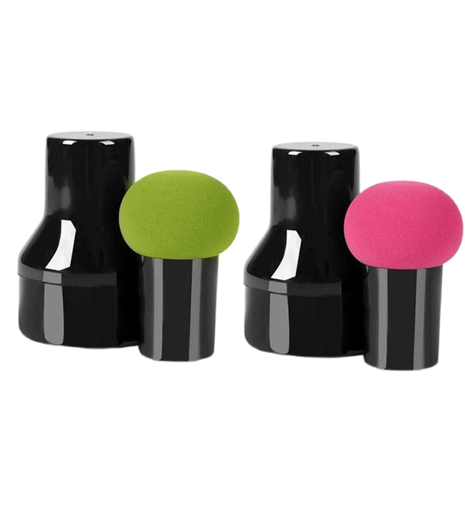 2 Pcs Dual-Use Makeup Blending Sponges for Face - Wet/Dry Mushroom Facial Foundation Sponges - Perfect for Loose or Pressed Powder - Buy Online on GoSupps.com