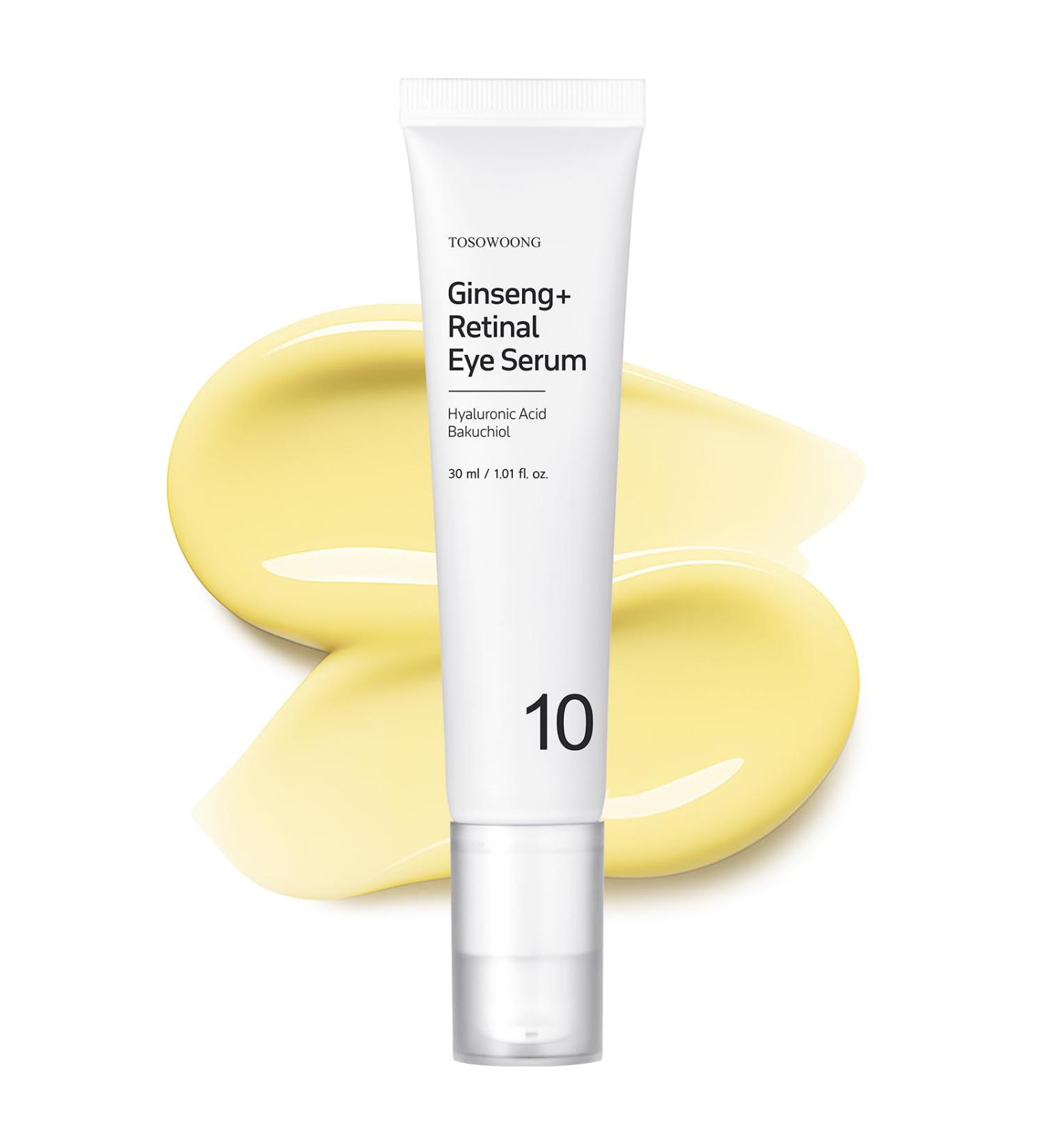 TOSOWOONG Ginseng Plus S rum contour des yeux avec R tinal Niacinamide et Bakuchiol Peau d apparence lisse Regard clatant Cernes et ridules Soin cor en pour la peau 30ml 1.01 fl.oz. - Buy Online on GoSupps.com