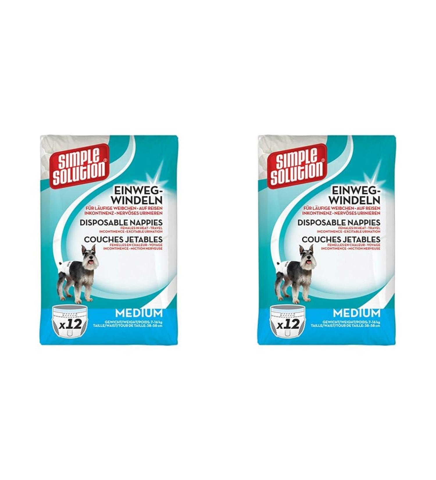 Buy Simple Solution Dog Diapers M (Pack of 2) - Best for Training & Incontinence | Fast International Shipping - Buy Online on GoSupps.com