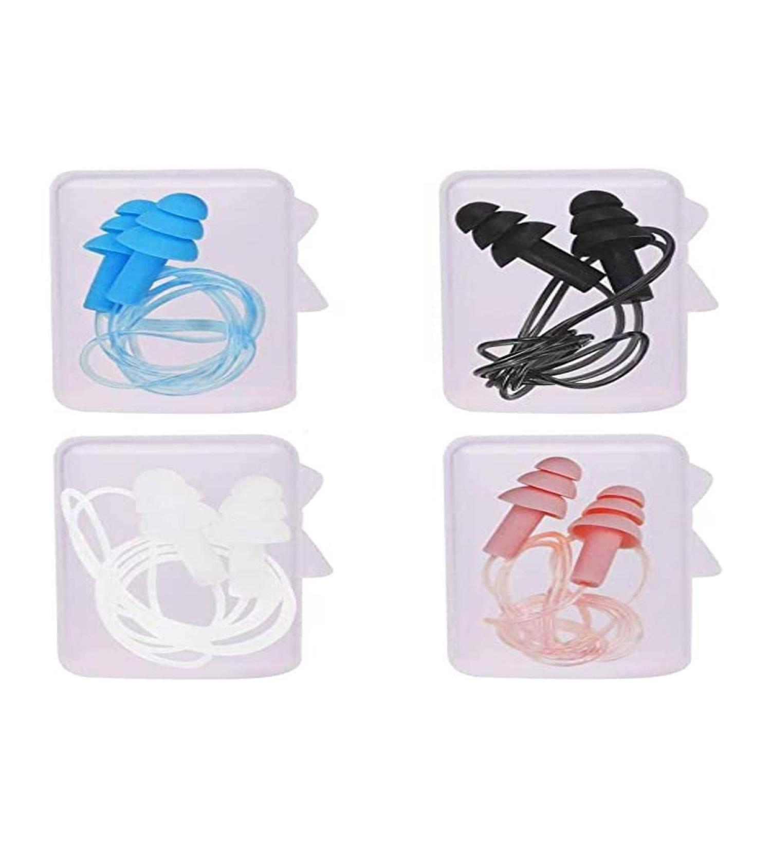 4 pairs of silicone earplugs soft waterproof earplugs reusable for reducing the color tree shape for sleeping swimming swimming and traveling (random color)