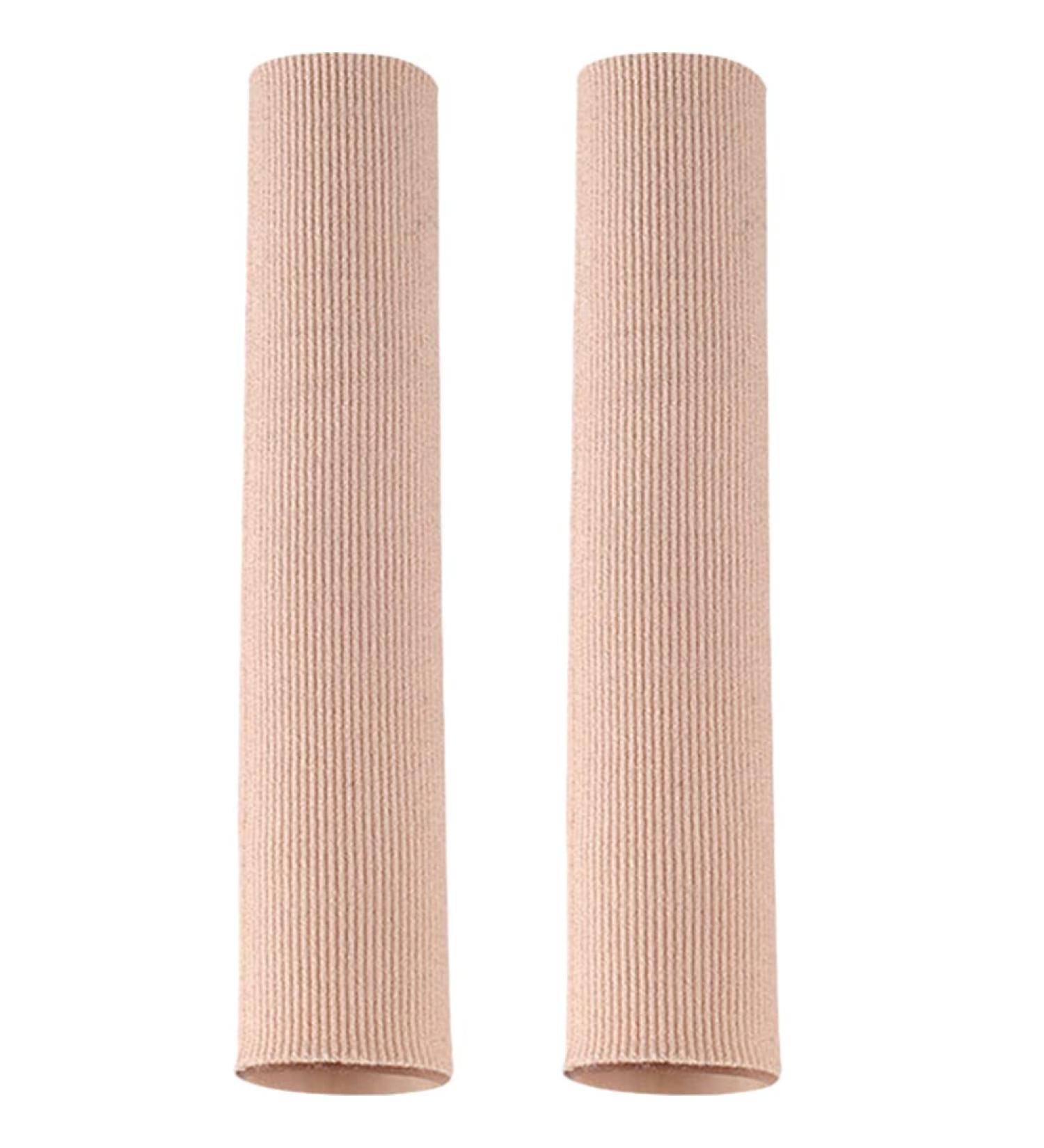 COHEALI Silicone Gel Toe Spacers and Protectors - 2Pcs Beige Finger Sleeves for Toe Blister Relief - Elastic Bandage for Anti-Wear Protection - 20X1.8CM - Buy Online on GoSupps.com