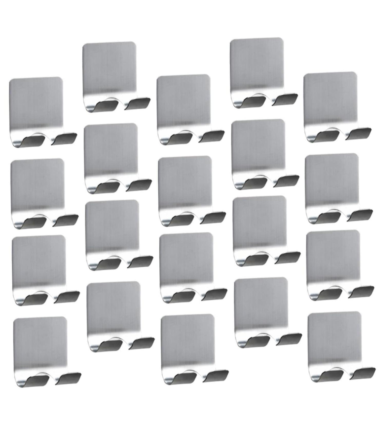Stobaza 20 Pack Stainless Steel Strong Sticky Hooks - Self-Adhesive No Punching Wall Hooks for Showers & Clothes - High-Performance 5.7x4.5cm Aluminum Alloy - Buy Online on GoSupps.com