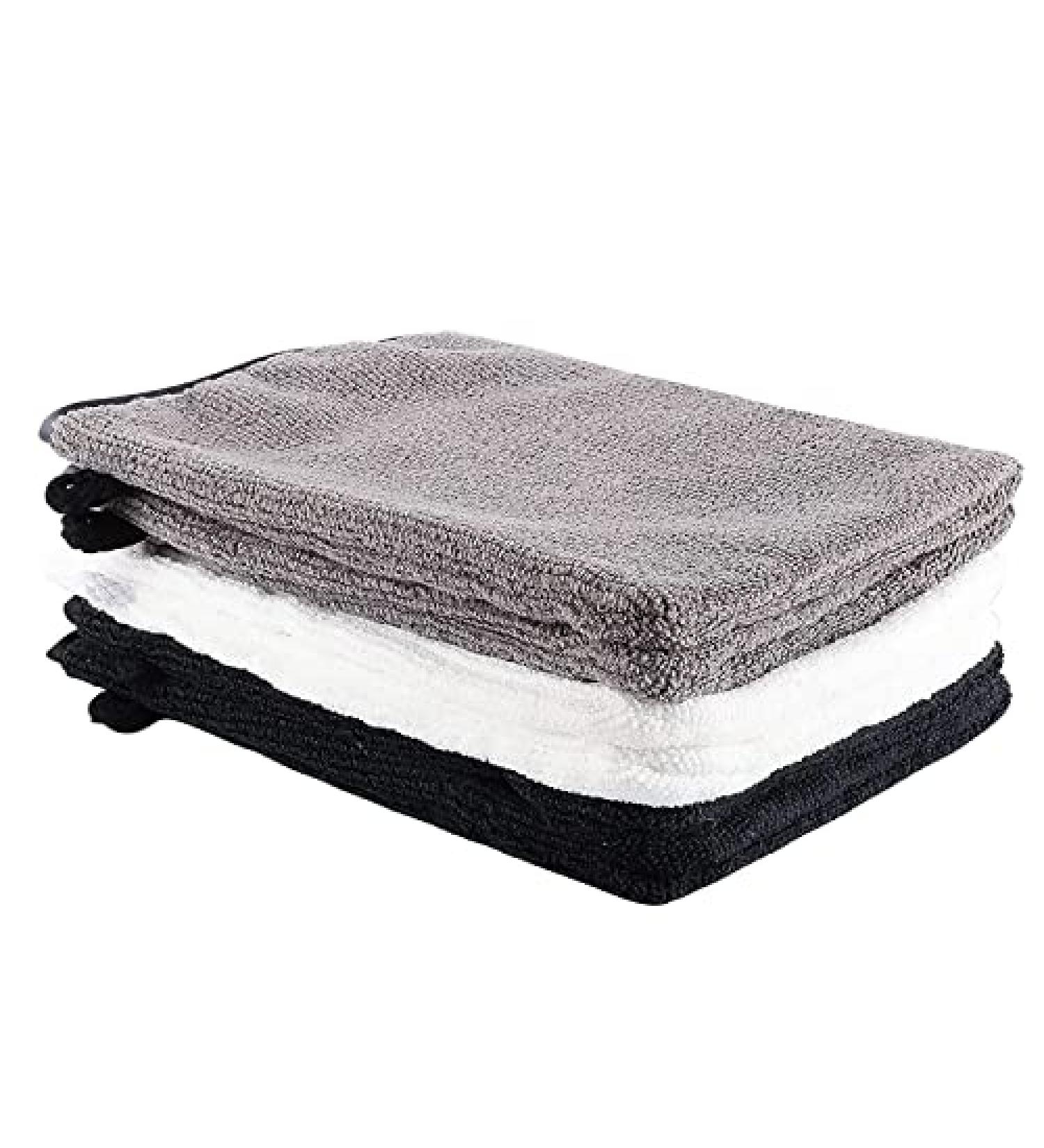 6 Pack Microfibre Body Wash Mitts 15x21 cm Flannels Face Mitts Face Cleansing Mitts Terry Cloth Makeup Remover Gloves for Bath SPA(White Black Grey) - Buy Online on GoSupps.com