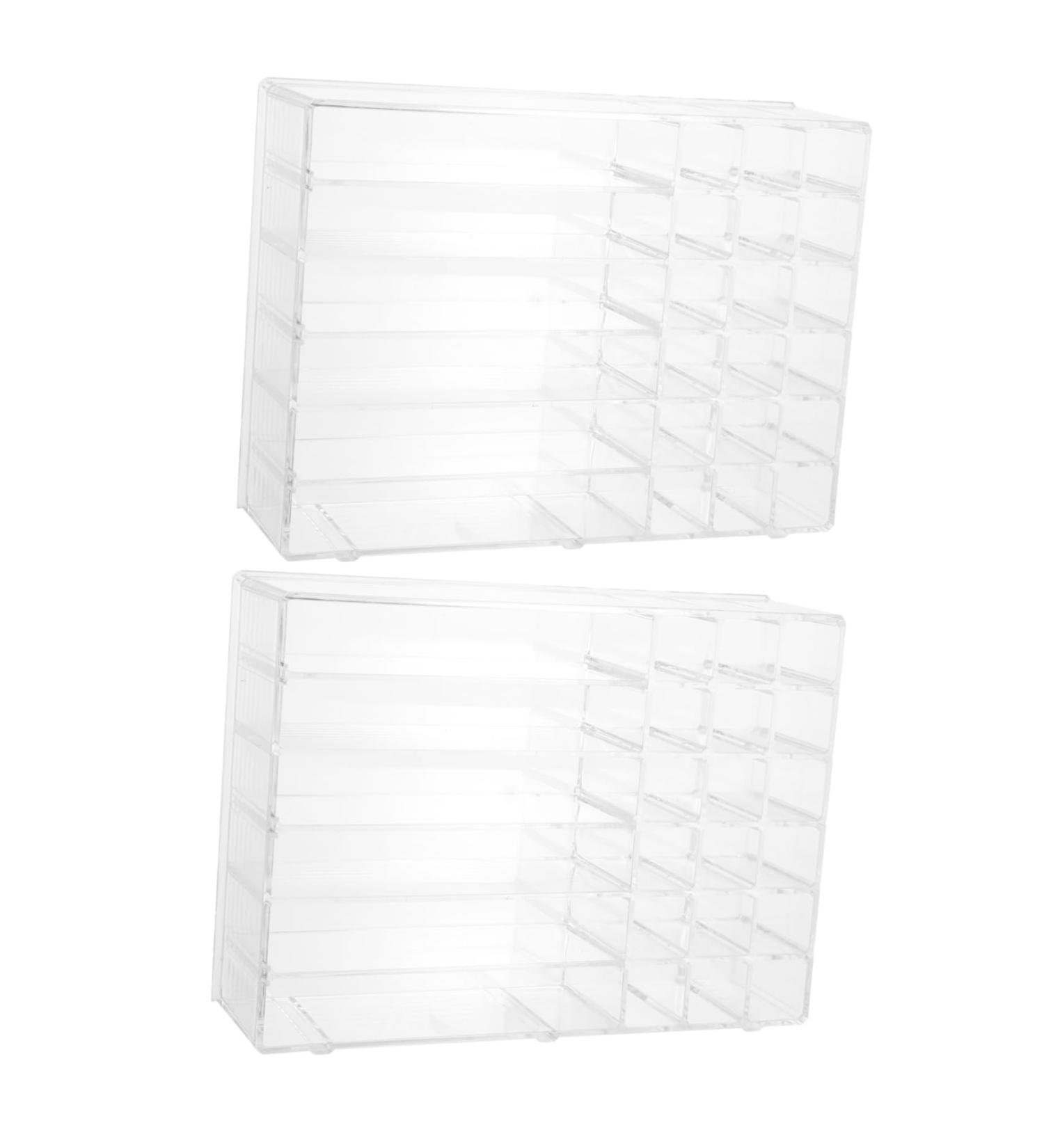 Housoutil 2pcs Transparent Desktop Simple Detachable Holder Items Durable Cosmetic Dressing Multi-Grid Table - Buy Online on GoSupps.com