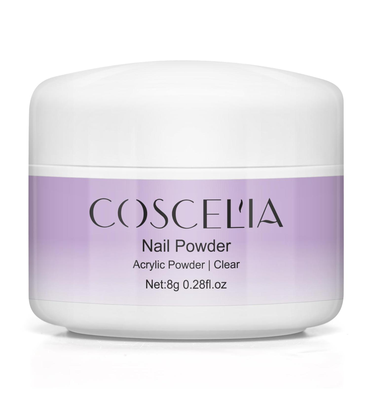 COSCELIA Acrylic Powder for Nails - 8g Transparent for 3D Nail Extensions | No Lamp Needed | Shop Internationally - Buy Online on GoSupps.com