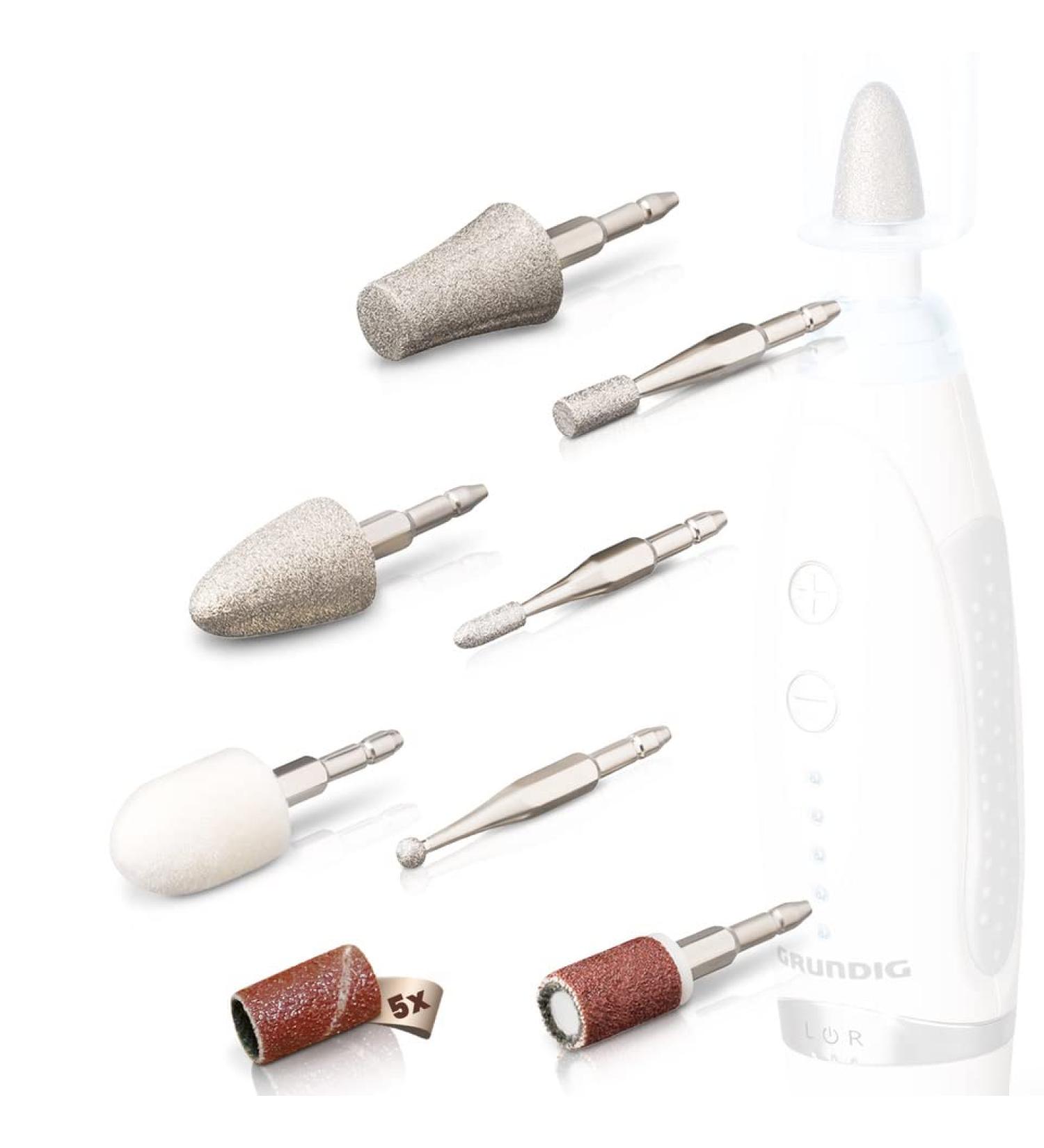 Grinding attachments post -purchase set for Grundig Manik n Set Electrically - various high -quality replacement grinders - 12 partial professional accessories for pedicure and manicure set (replacement attachments)