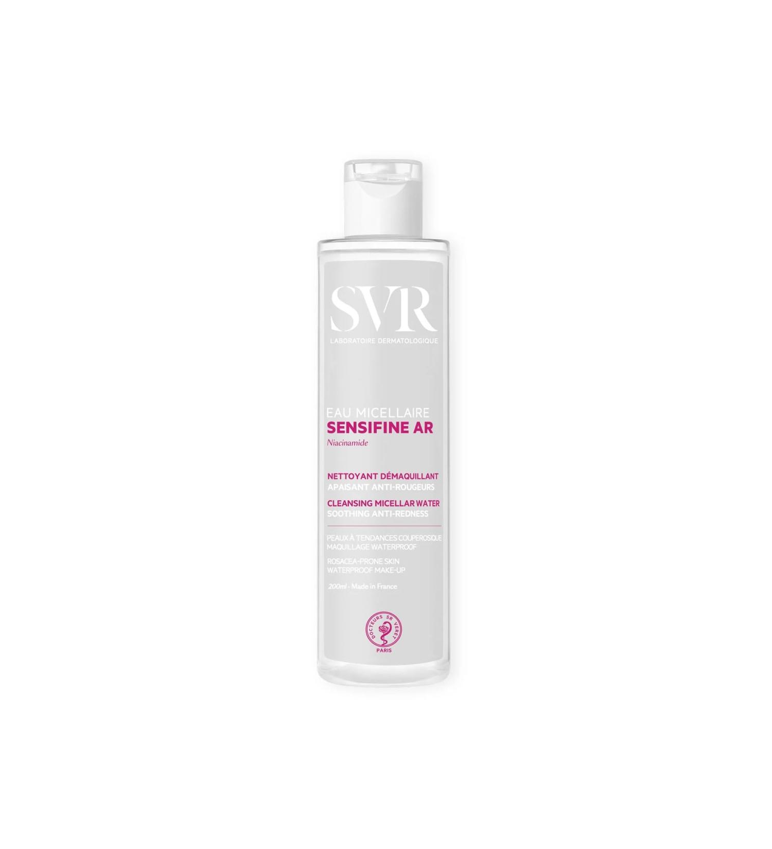 SVR - Sensifine AR Eau Micellaire - Gamme Sensifine Nettoyant d maquillant apaisant anti-rougeurs Pour peaux sensibles tendance couperosique Niacinamide agents hydratants 200 ml 200 ml (Lot de 1)