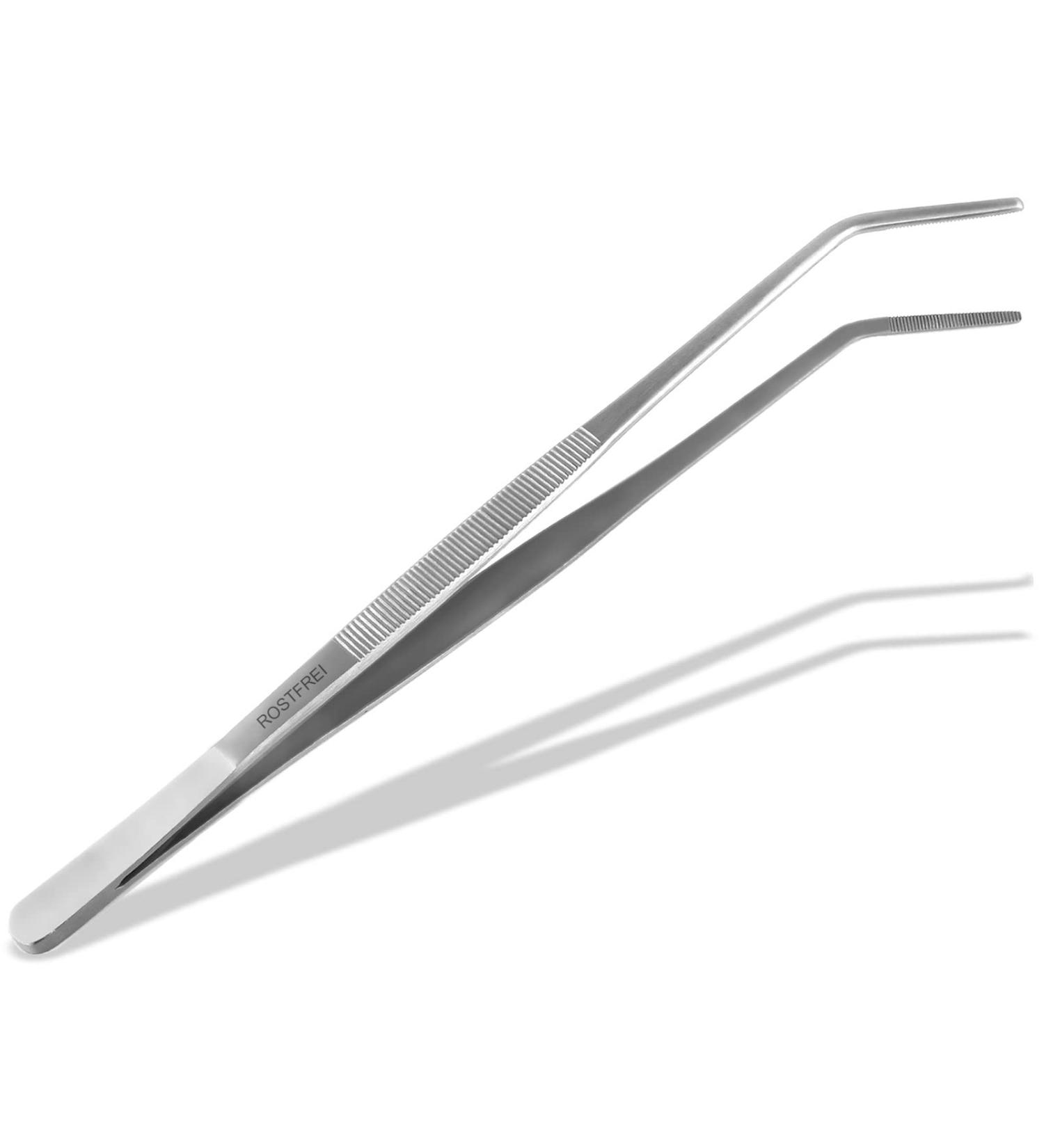 Curved Tweezers 60 cm | Stainless Steel with Internal Teeth | Premium Precision Tools for International Shipping - Buy Online on GoSupps.com