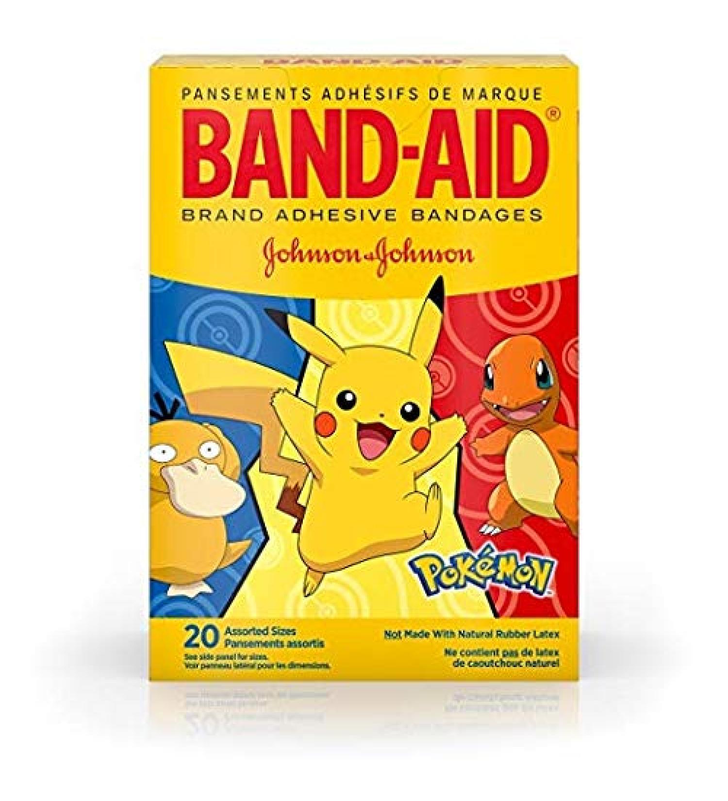 Band-Aid Pokmon Adhesive Bandages for Kids - 20 ct, Assorted Sizes - Buy Online on GoSupps.com