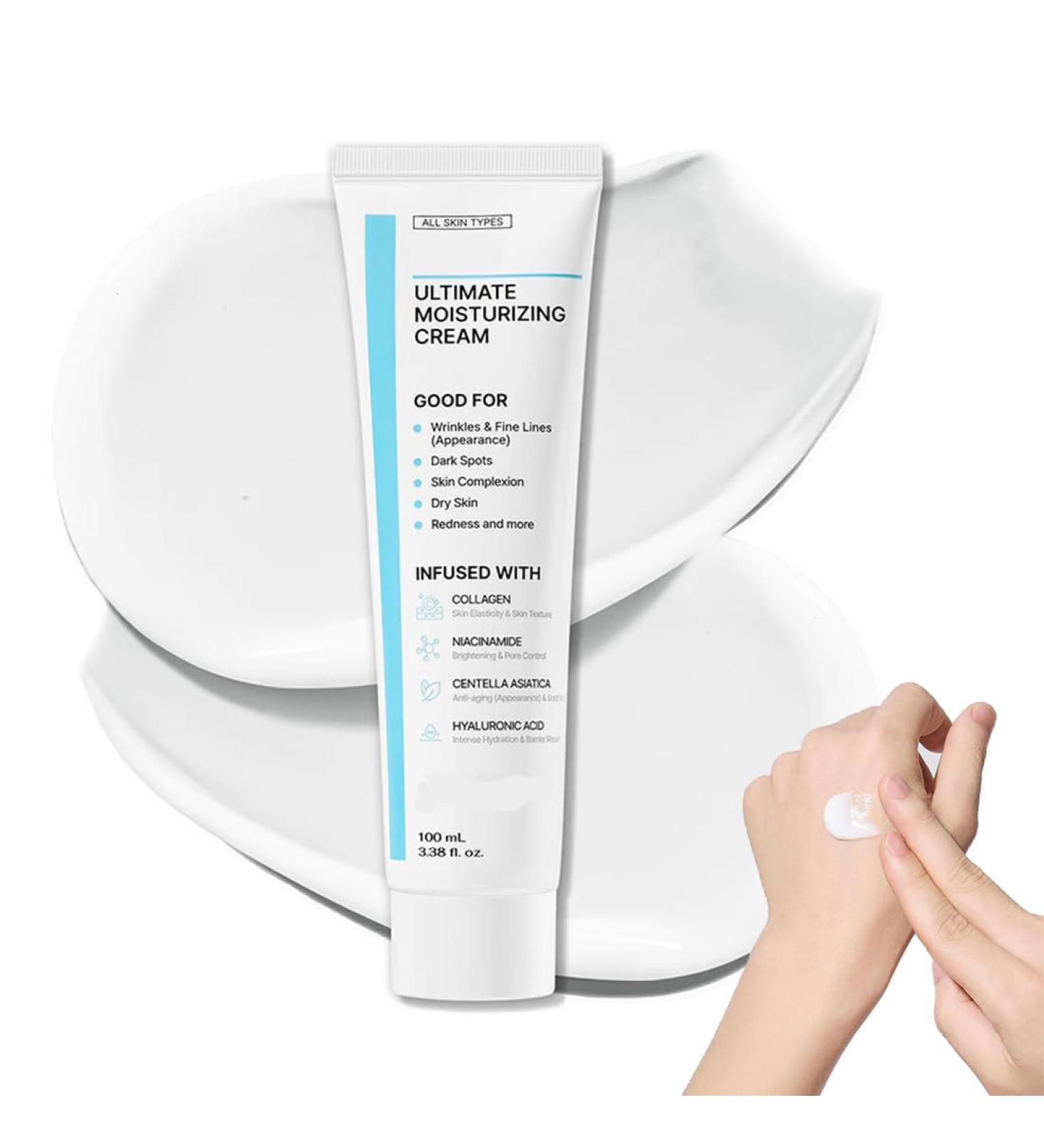 Teegxddy 1 piece Centella Moisturizing Cream Centella Asiatica Cream Ultimate Moisturizing Cream Pore Refining Antioxidant and promotes collagen regeneration Face Cream contains Hyaluronic Acid - Buy Online on GoSupps.com