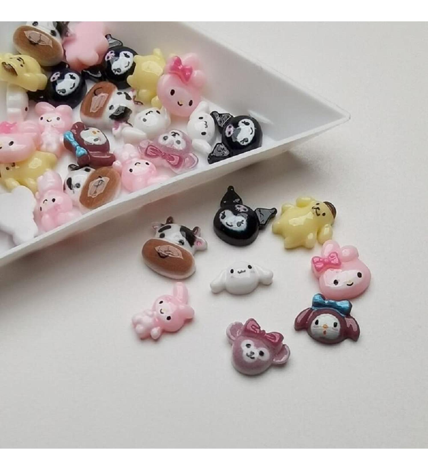 30Pcs/Lot Kawaii Resin Nail Art Charms Animals Jelly Gummy Sweet Candy 3D Nail Decoration DIY Nail Accessories (Mix shape)