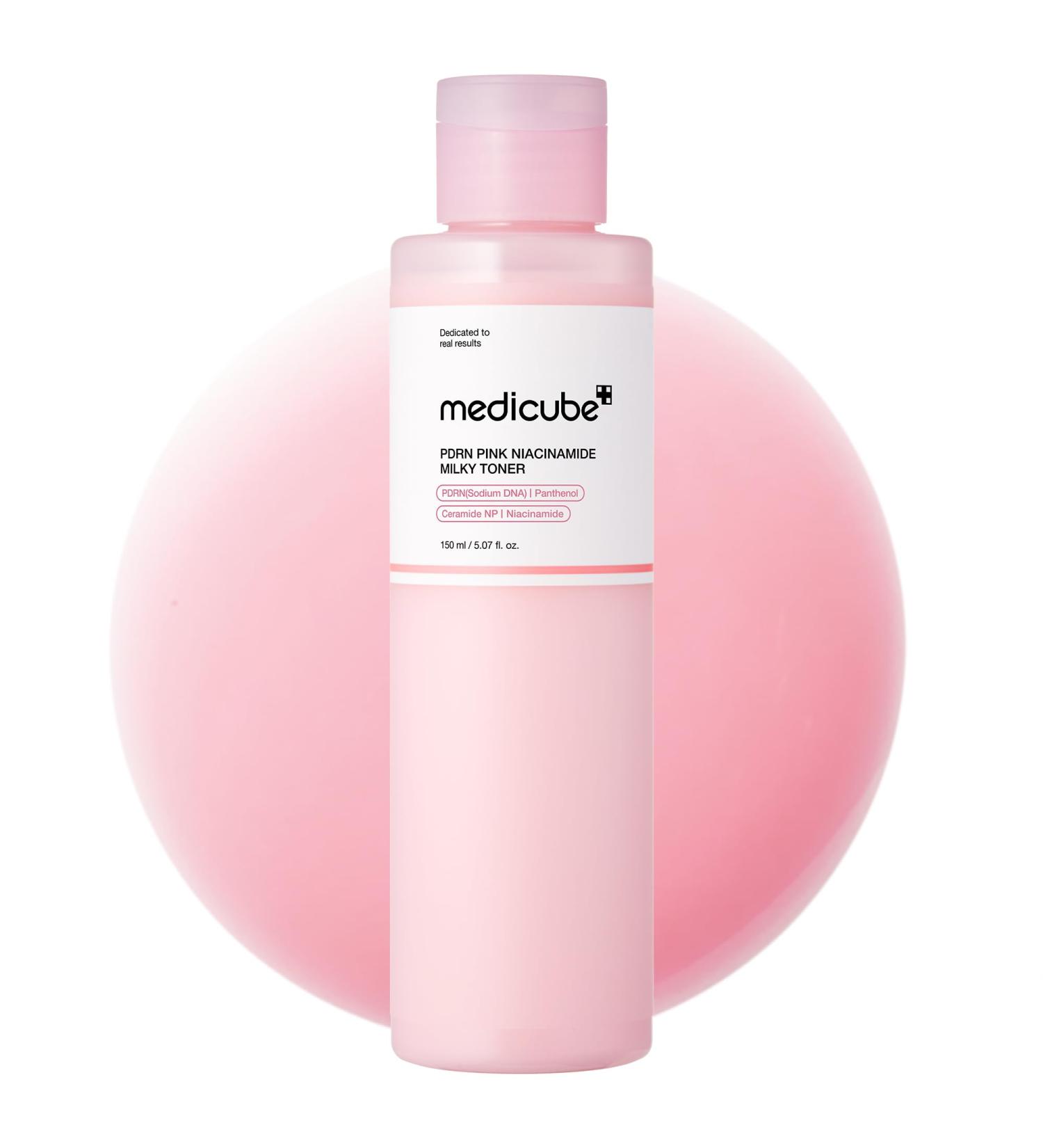 medicube PDRN Pink Niacinamide Milky Toner for Hydrating Moisturizing Soothing Ceramide Peptide Glass Glow Skin Korean Skincare | 150ml 5.07 fl. Oz. Salmon PDRN Milky - Buy Online on GoSupps.com
