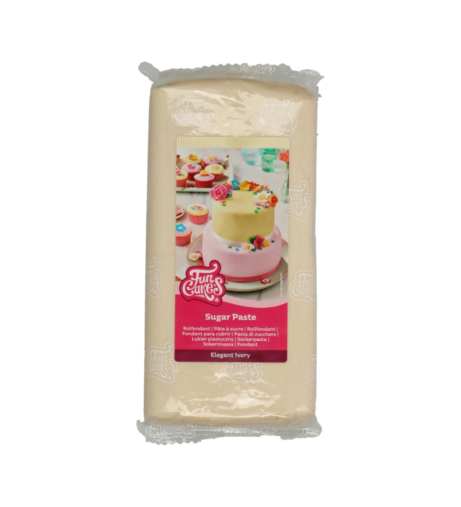 Funcakes Roll Fondant Elegant Ivory - Easy to Use Smooth & Flexible Cake Decorating | Halal Kosher Gluten-Free | 1kg - Buy Online on GoSupps.com