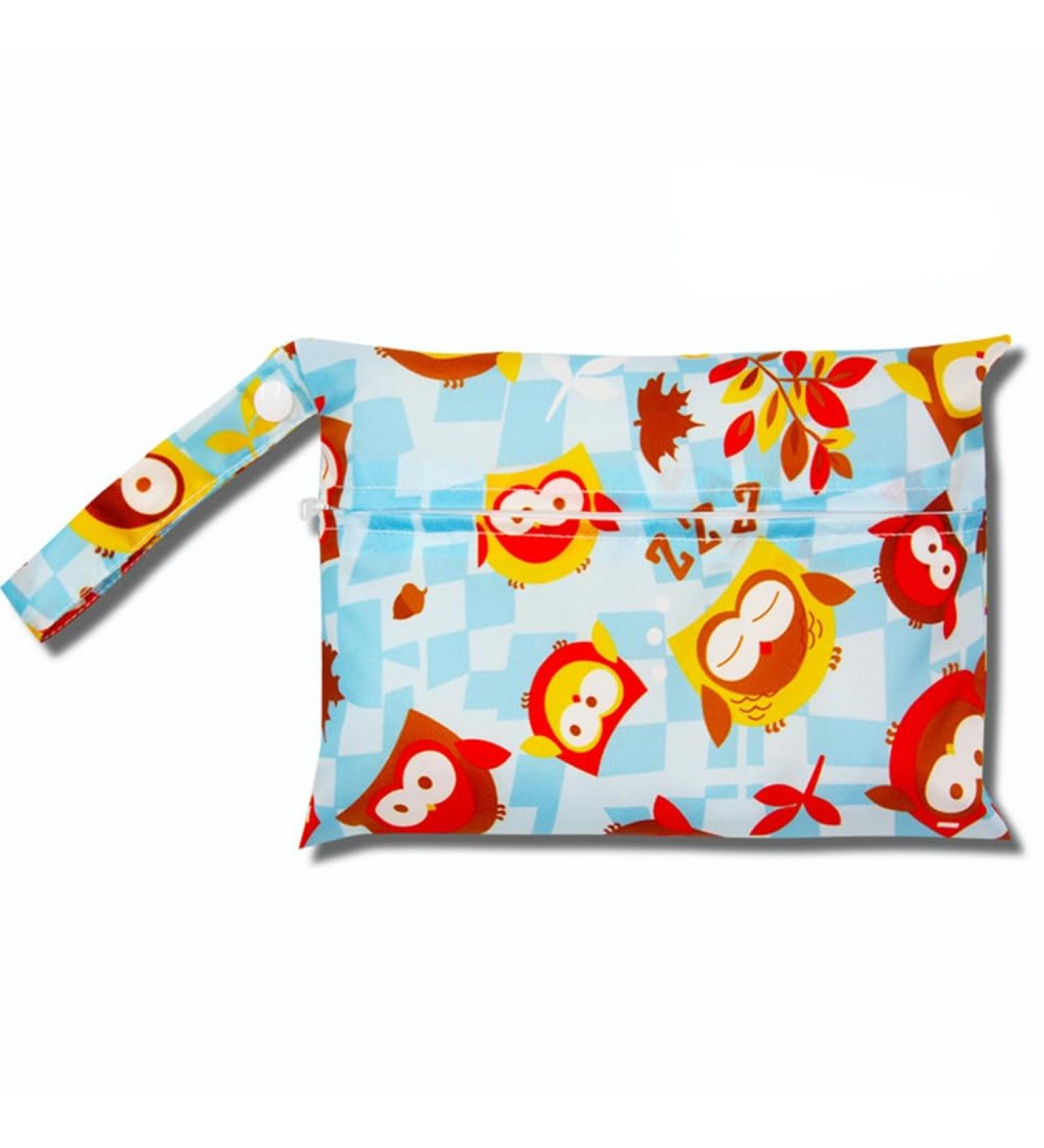 Qiantull Mini Diaper Bag Colorful Animal Pattern Waterproof Wetbag for Babies Compact 22x15cm Wet/Dry Cloth Organizer for Swimming Beach Camping & School - Buy Online on GoSupps.com