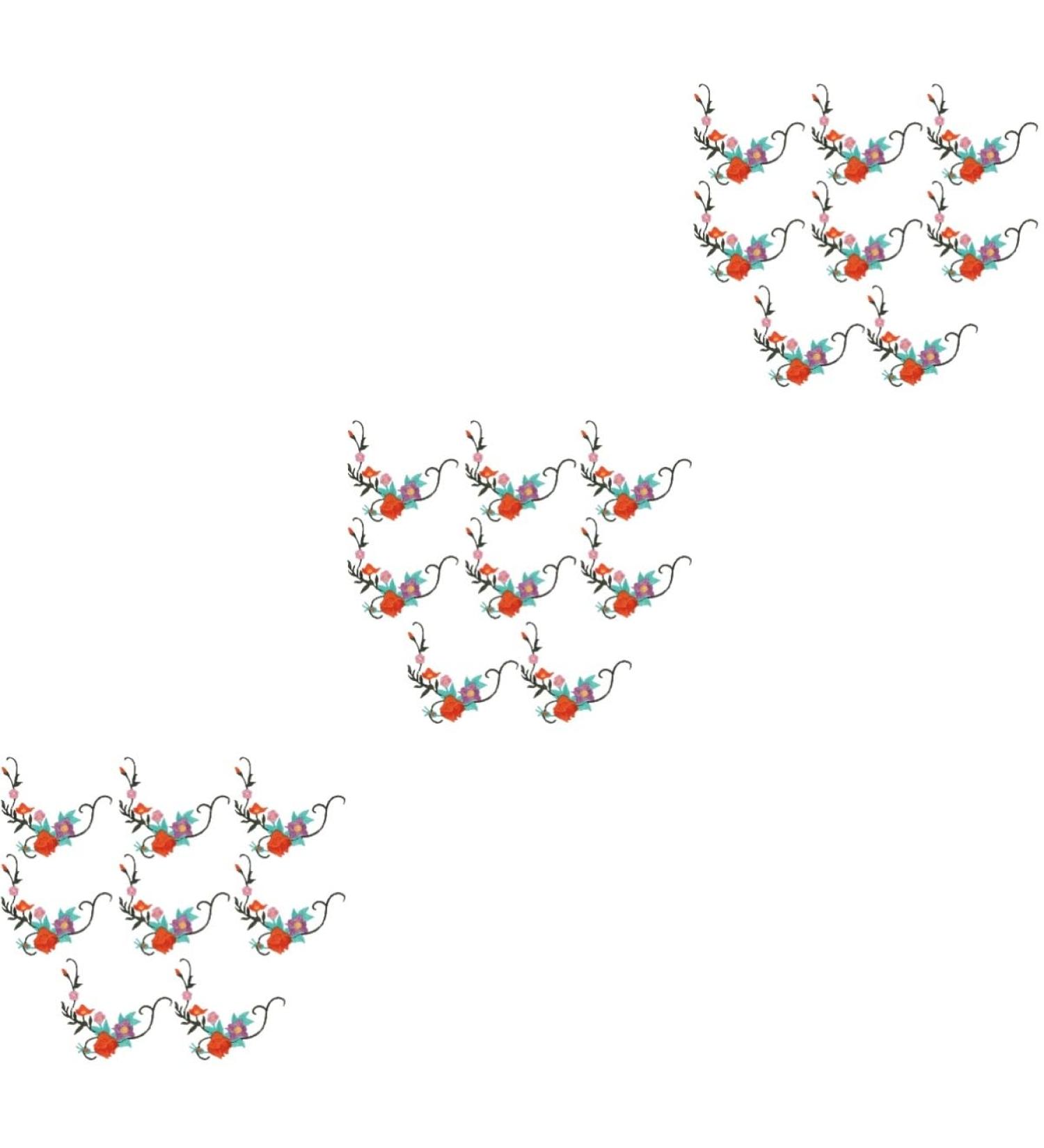 24 Pcs Floral Cloth Stickers Iron on Patches Bag Flower Patches Flower Embroidery Patches Fine Dress 1x3pcs 12X4.5cmx3pcs - Buy Online on GoSupps.com