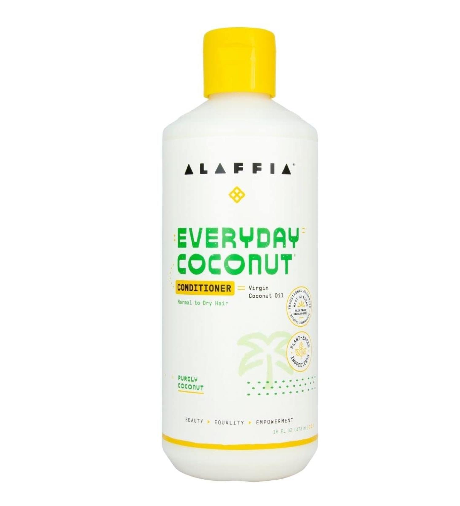 Alaffia Everyday Coconut Conditioner | Best Moisturizer for Wavy & Curly Hair | Vitamin E & Virgin Coconut Oil | 16 Fl Oz - Buy Online on GoSupps.com