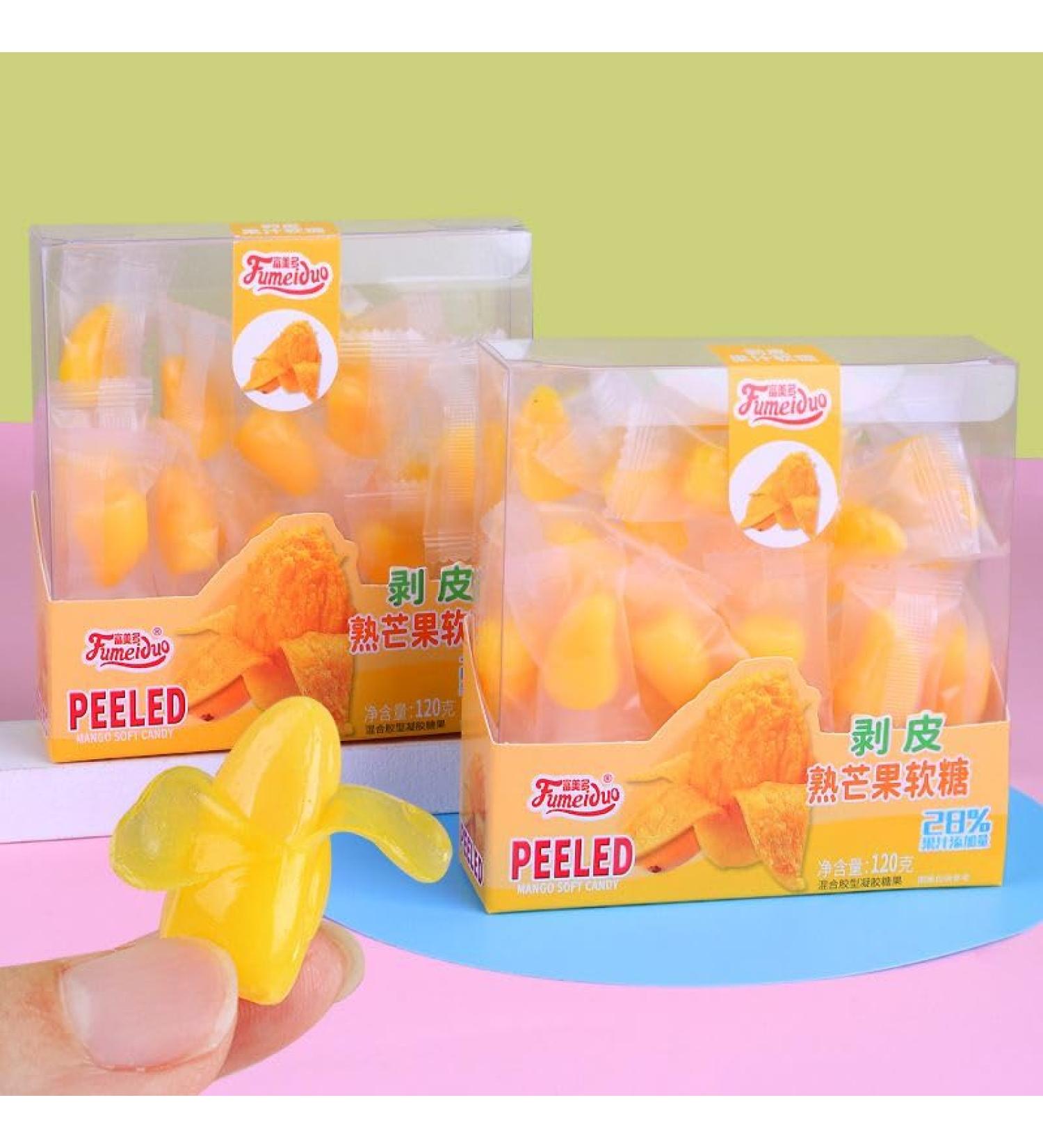 Mango fruit juice gummies Peelable passion grape gummy candy Fruit soft candy chewing candy Assorted sweets Sour and sweet fruit fudge Dessert Children's snacks (Mango 1 box) Mango 1 box - Buy Online on GoSupps.com