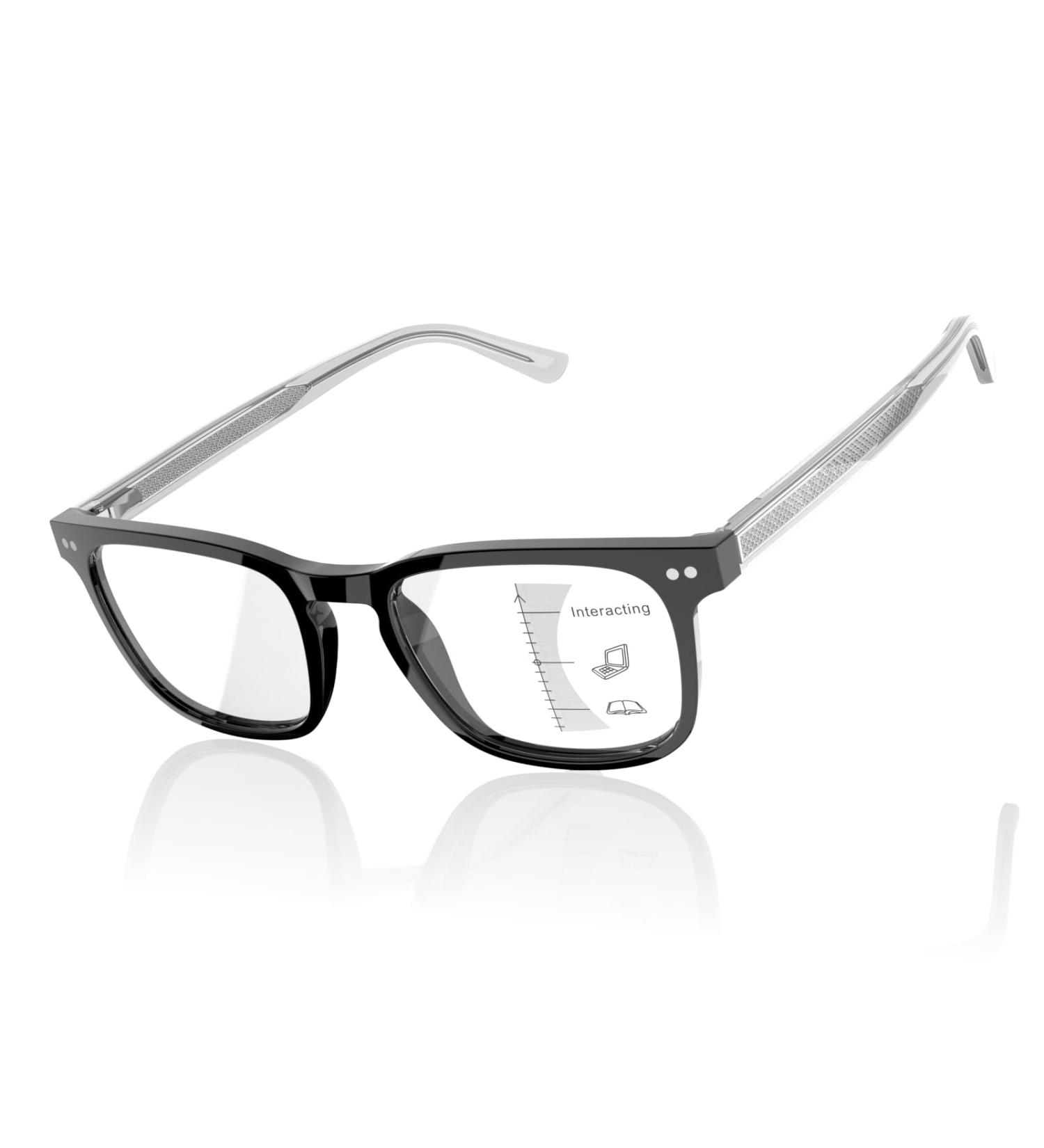 Amorays Progressive Multifocal Reading Glasses - High-Quality 2.5x Black Showlight Glass Filter for Clear Vision - Buy Online on GoSupps.com