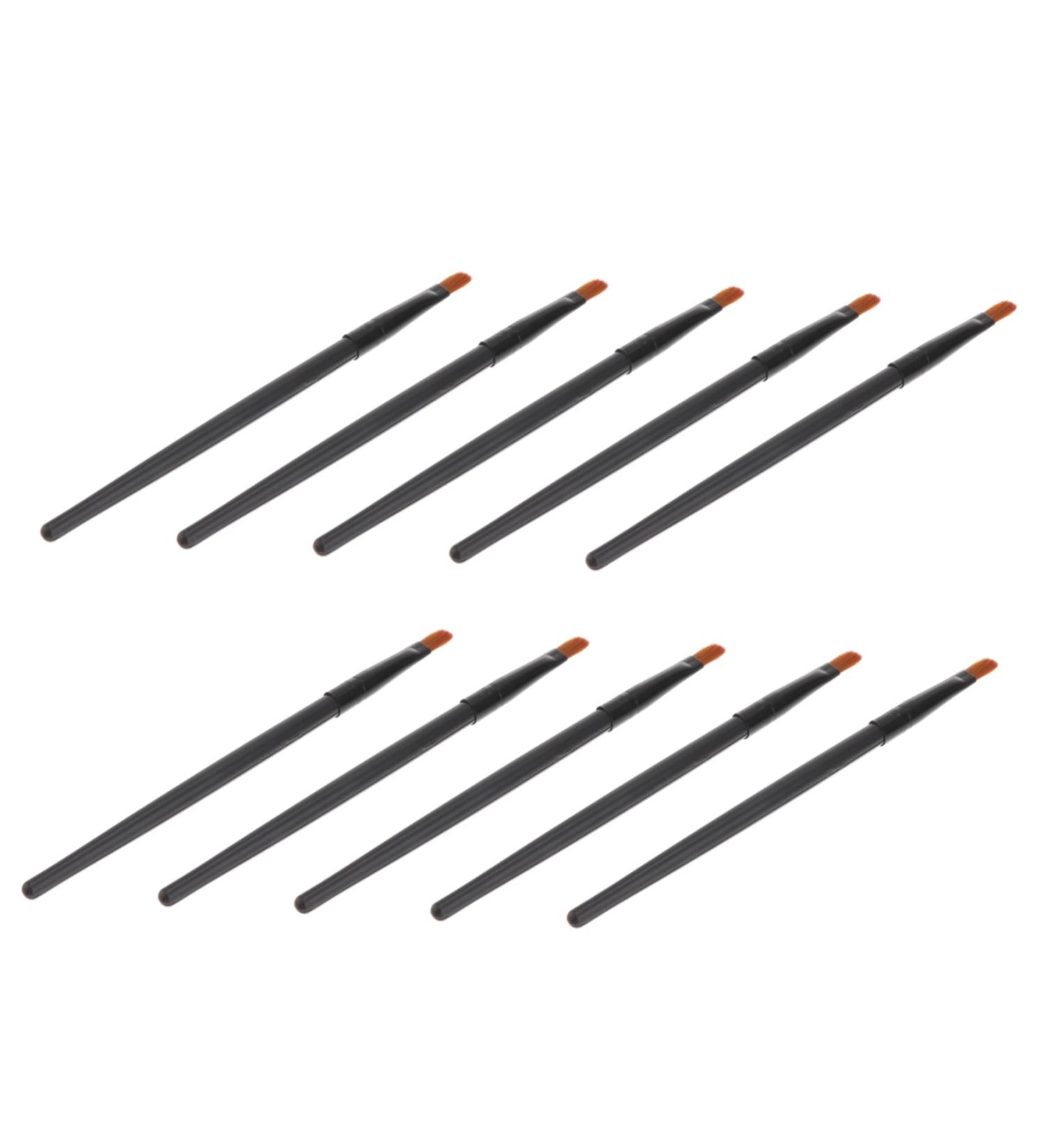 BIUDECO 10pcs Nose Shadow Brush Creme Blush Eye Makeup Eyeliner Blush Cream Blush Brush Black Wooden Handle - Buy Online on GoSupps.com