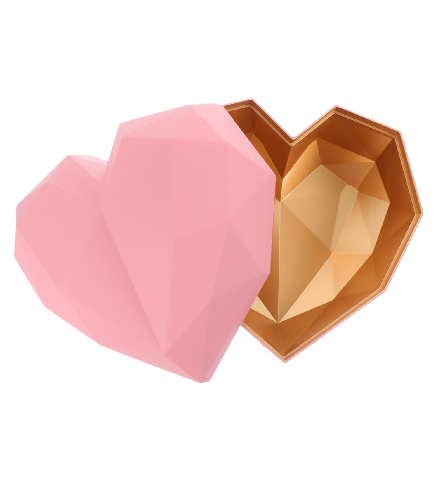 KOMBIUDA Heart Shaped Box Bridesmaid Wedding Favor Boxes Party Holder With Cover Miss 18X18X12CM Pink - Buy Online on GoSupps.com