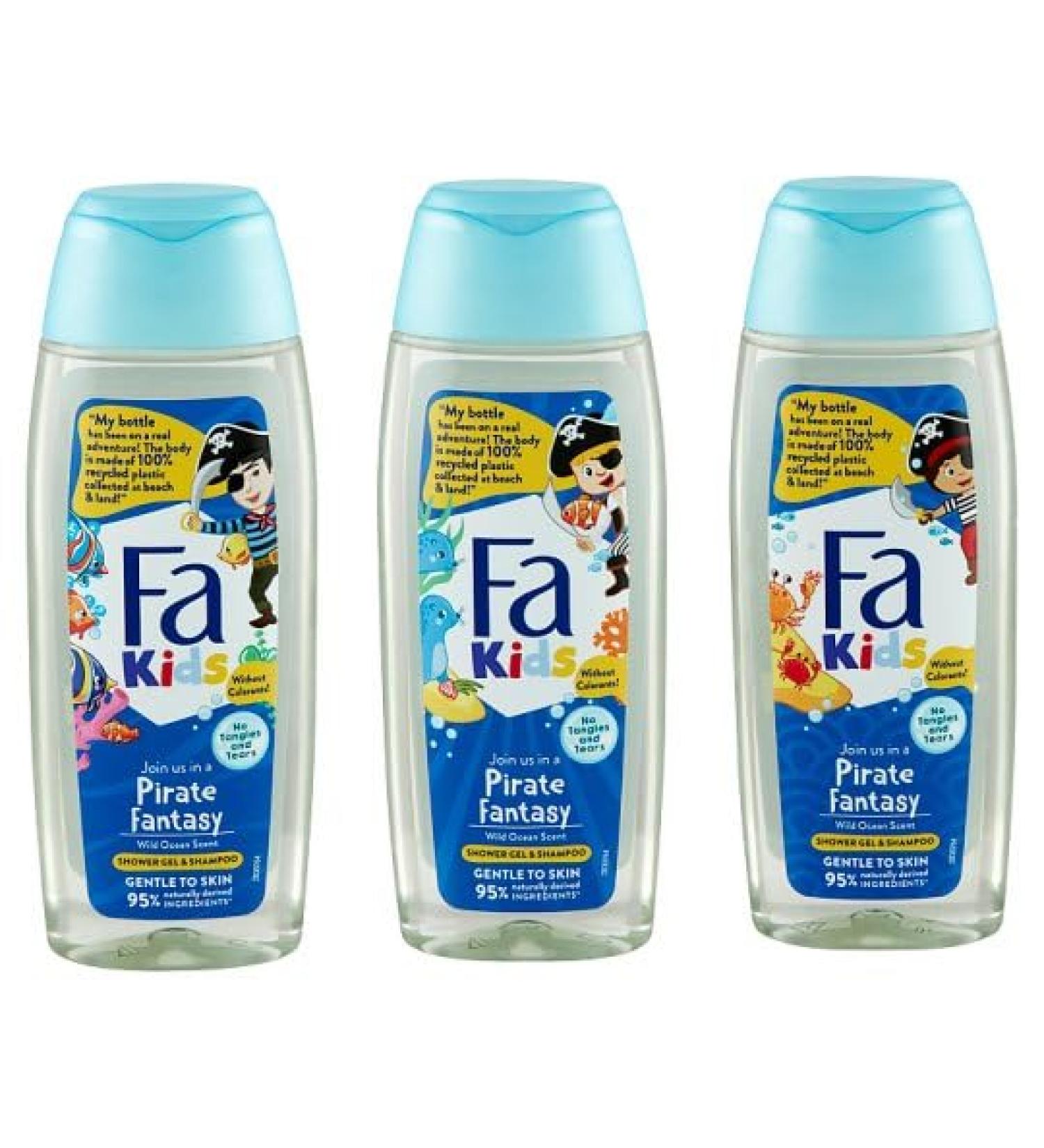 topDeal Fa Kids Pirate World Shower Gel & Shampoo Wild Sea Scent 3 x 250 ml