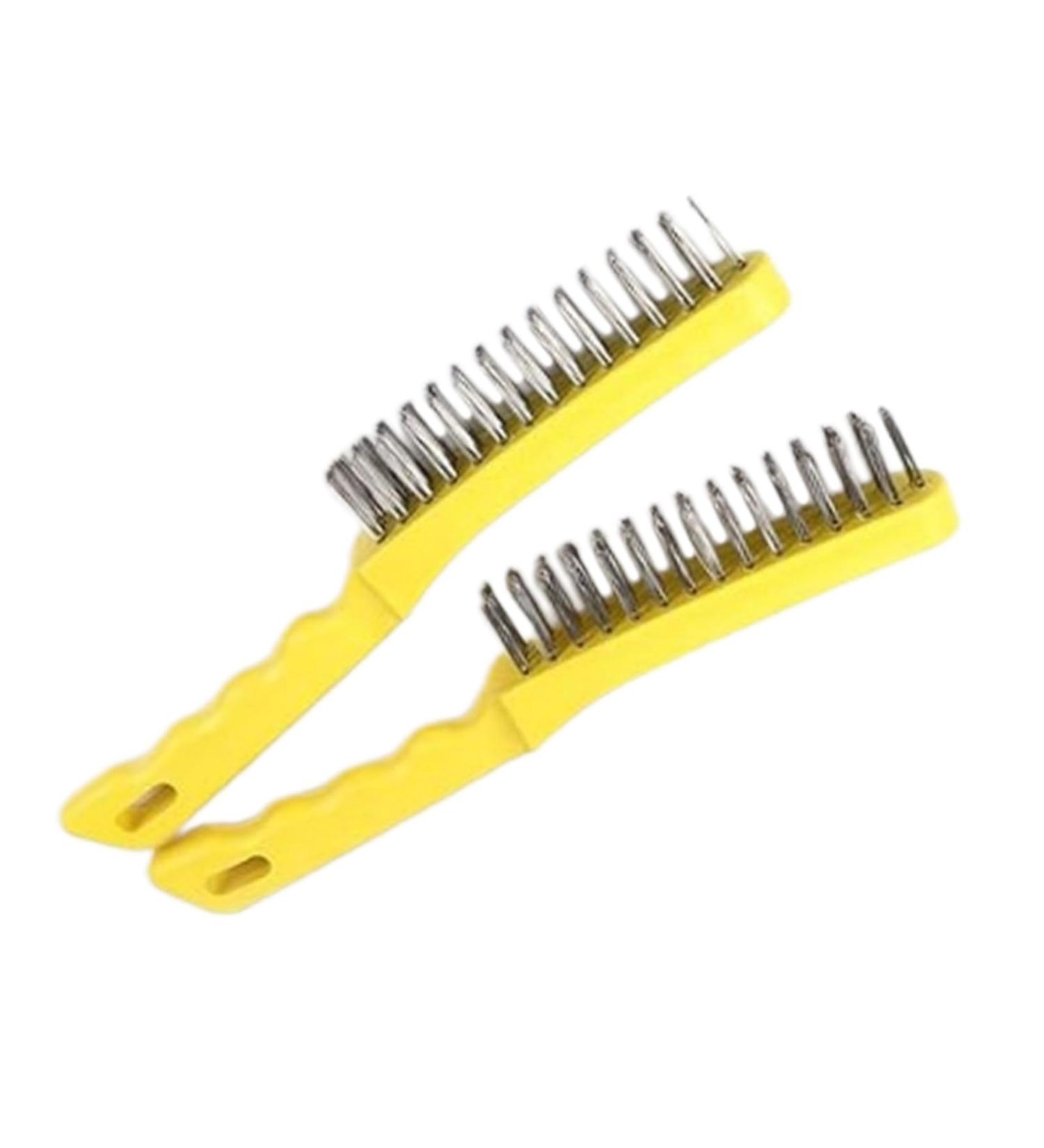 Stainless Steel Brush Set Long Handle Scratch Brush Multipurpose Cleaner Welding and Removing Rust 2  - Buy Online on GoSupps.com