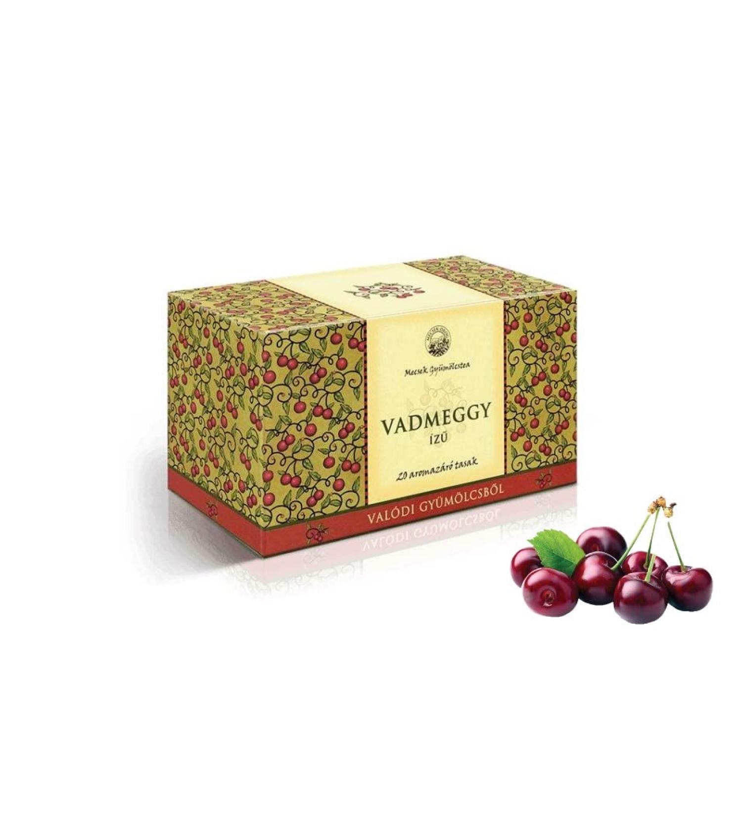 Wild Sour Cherry Premium Fruit Flavoured Tea Natural Herbals with Hibiscus Rosehip Orange Peel - 20 Teabags